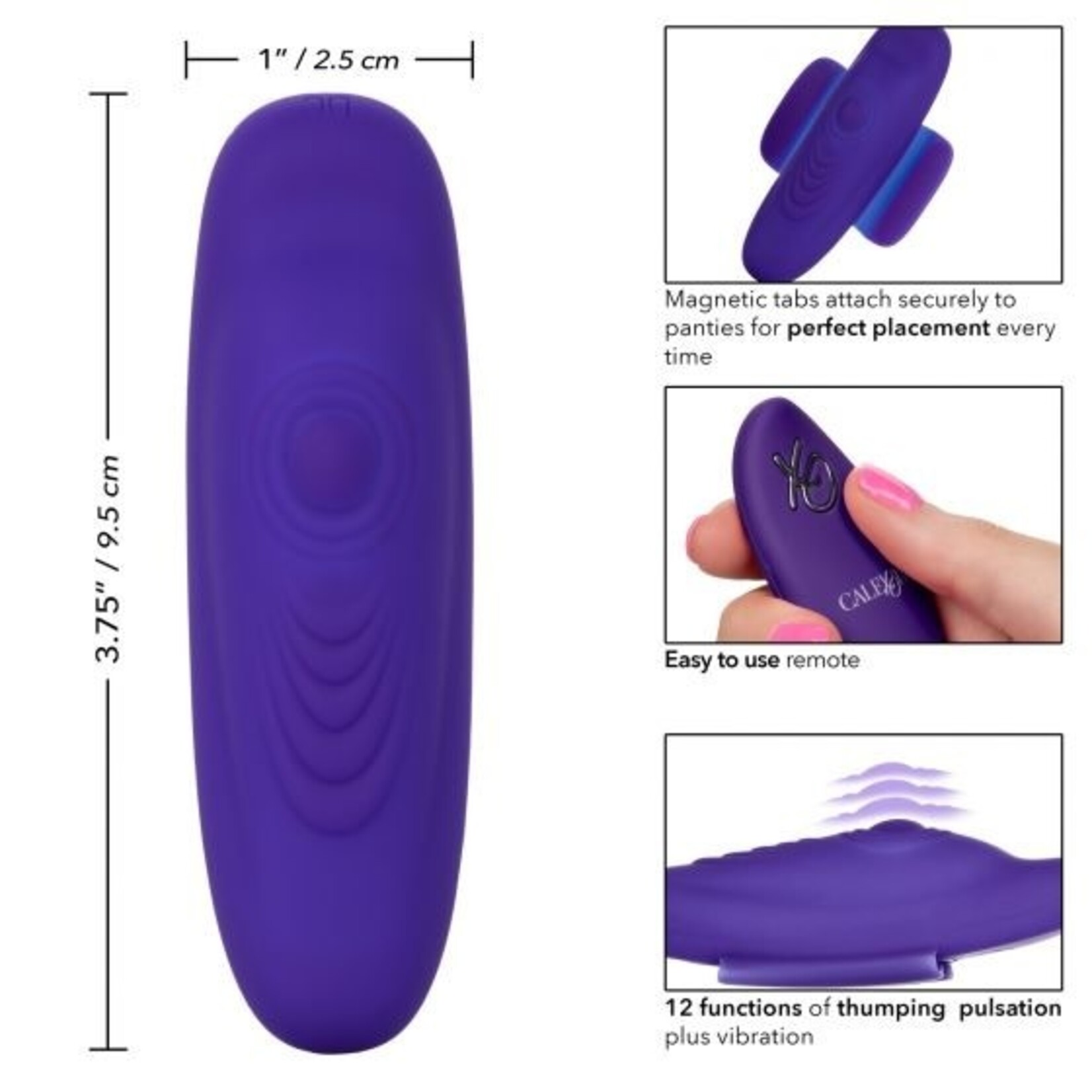 CALEXOTICS LOCK-N-PLAY REMOTE PULSATING PANTY TEASER PURPLE