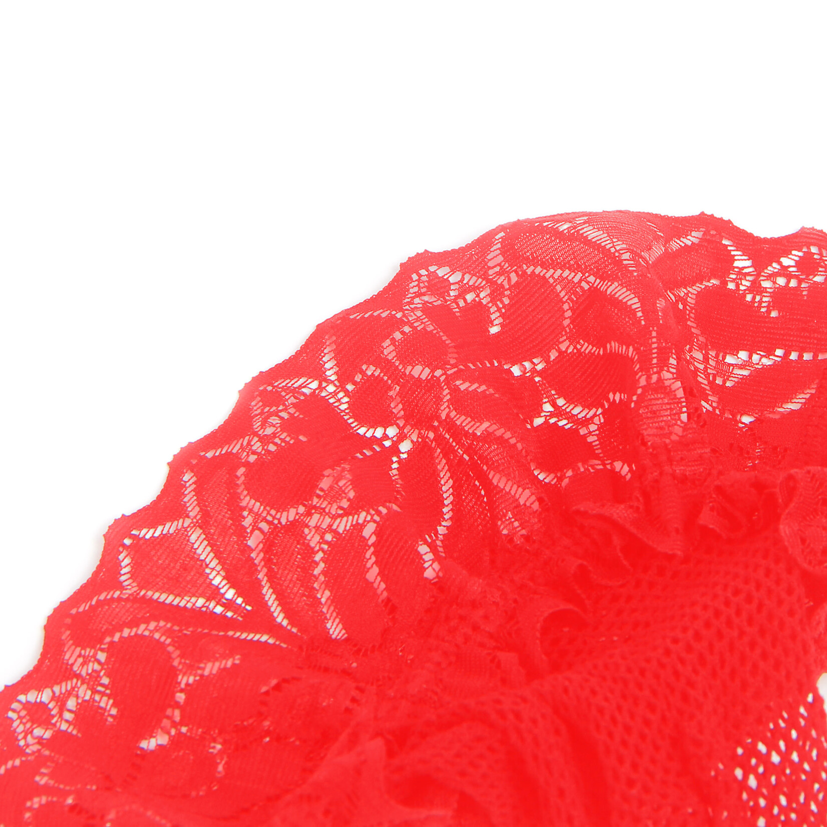 OH YEAH! -  RED FISHNETS THIGH HIGH STOCKINGS SILICONE LACE TOP STAY UP SHEER HOSIERY RED  L-2XL