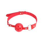 OH YEAH! -  RED LEATHER BDSM BREATHABLE MOUTH GAG MATERIAL:PP+PU RED