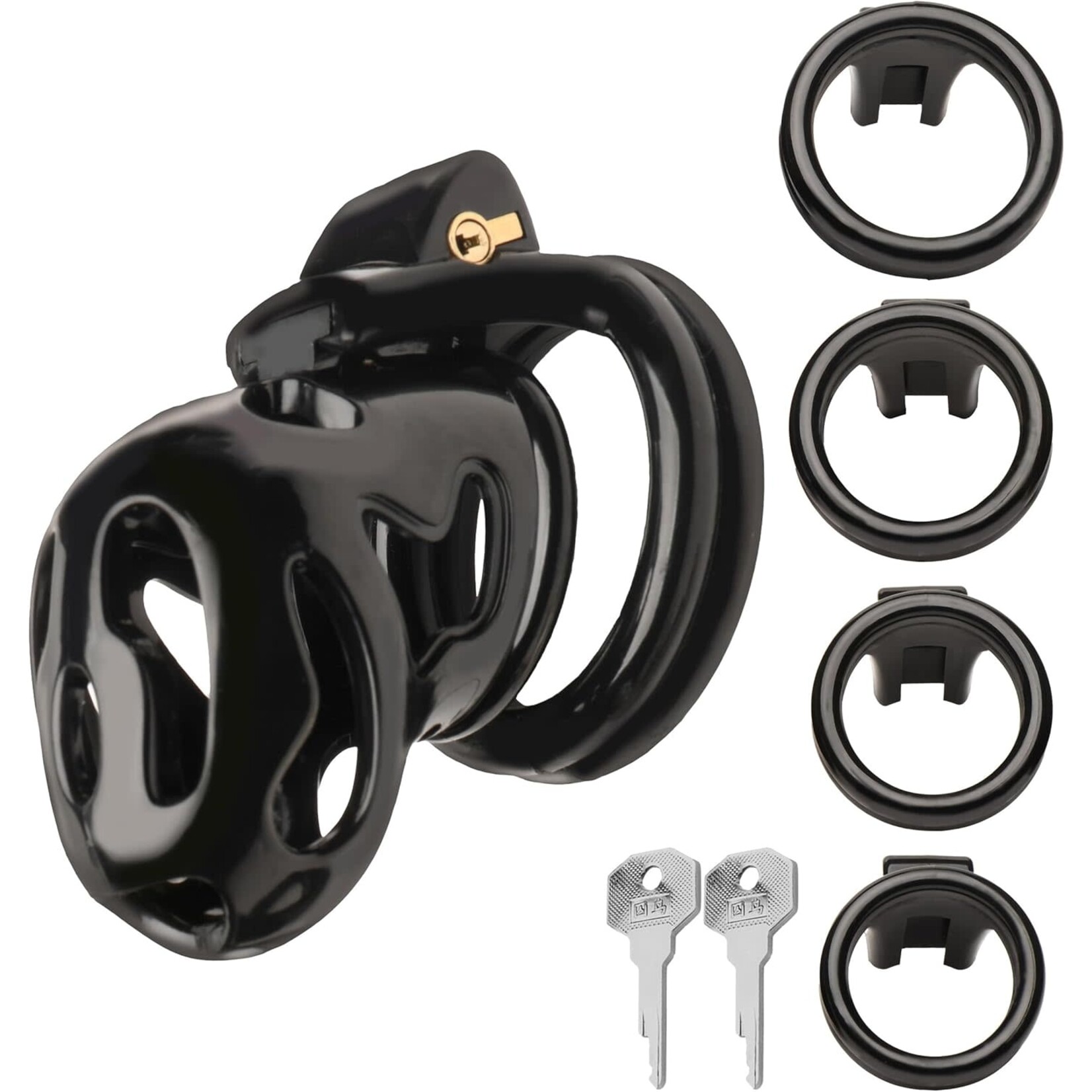 MASTER SERIES MASTER SERIES HARD STOP DOUBLE RING CHASTITY CAGE