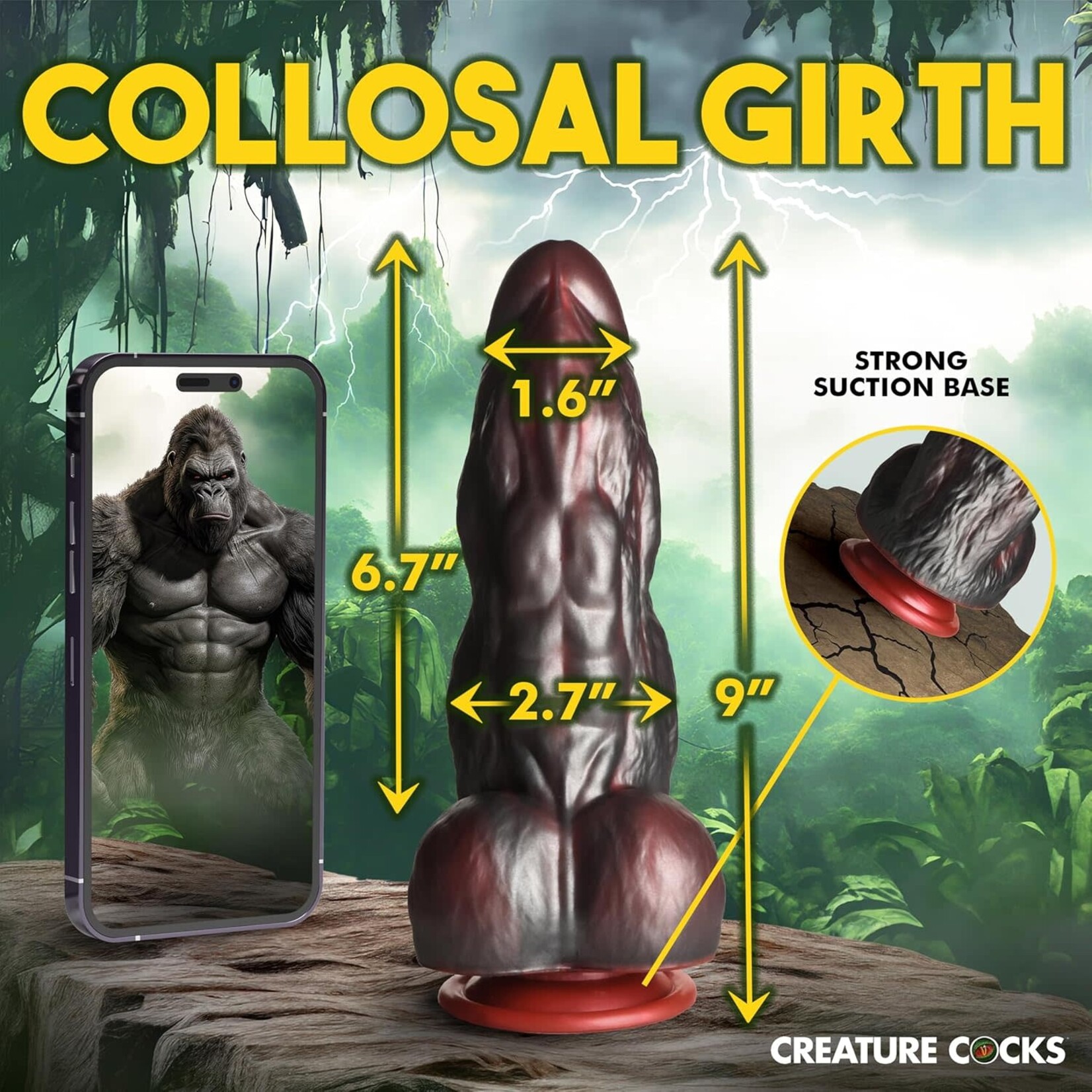 XR BRANDS CREATURE COCKS KING KONG SILICONE DILDO