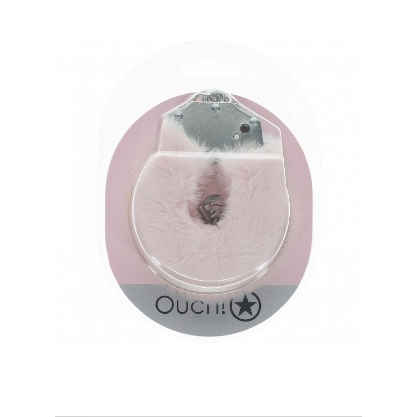 OUCH SHOTS - OUCH! - HEAVY-DUTY FLUFFY HANDCUFFS - POWDER PINK