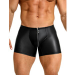 OH YEAH! -  BLACK SEXY PU MEN UNDERWEAR WITH ZIPPER BLACK MEDIUM