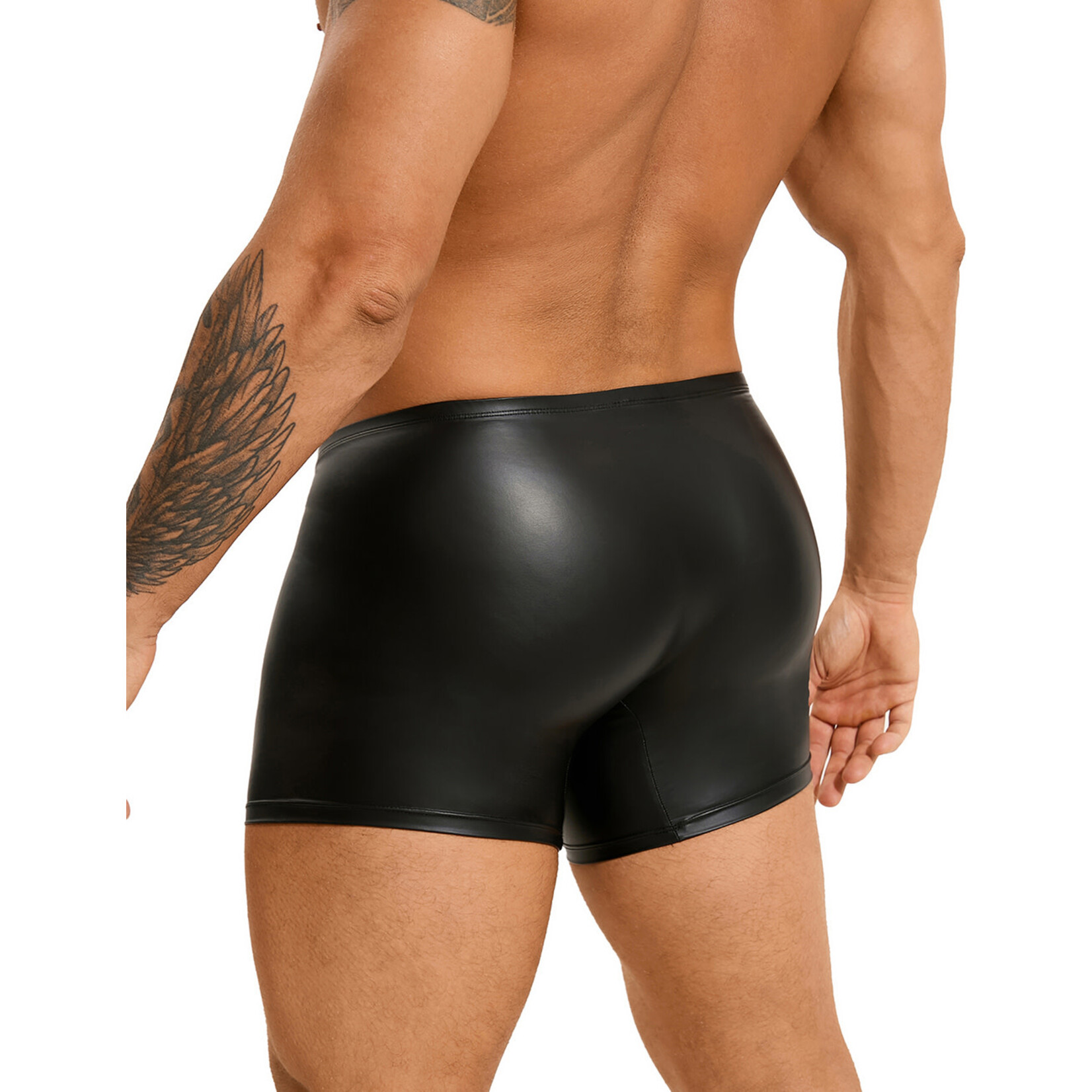 OH YEAH! -  BLACK SEXY PU MEN UNDERWEAR WITH ZIPPER BLACK MEDIUM