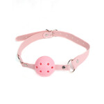 OH YEAH! -  PINK LEATHER BDSM BREATHABLE MOUTH GAG MATERIAL:PP+PU PINK