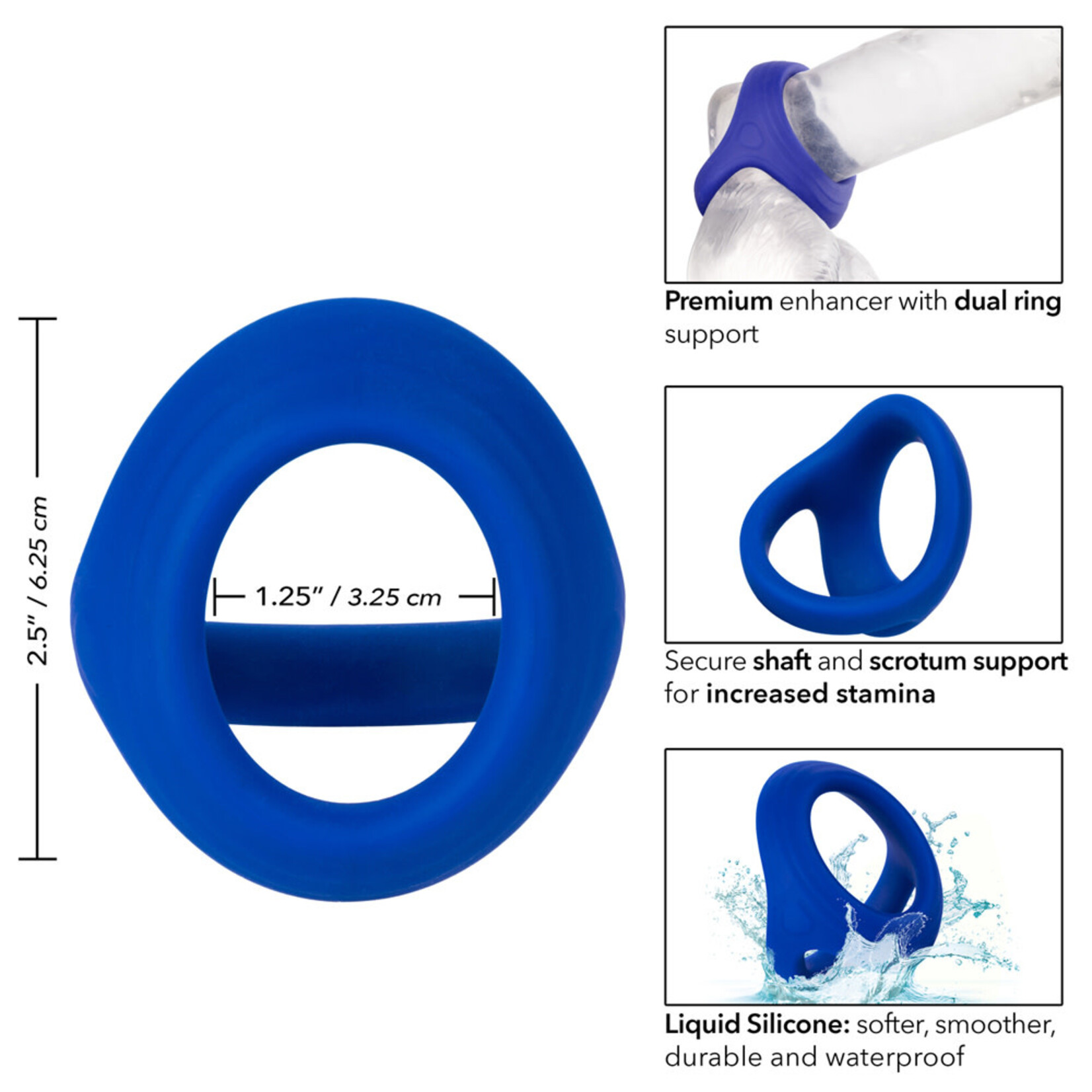 CALEXOTICS ADMIRAL COCK & BALL DUAL RING
