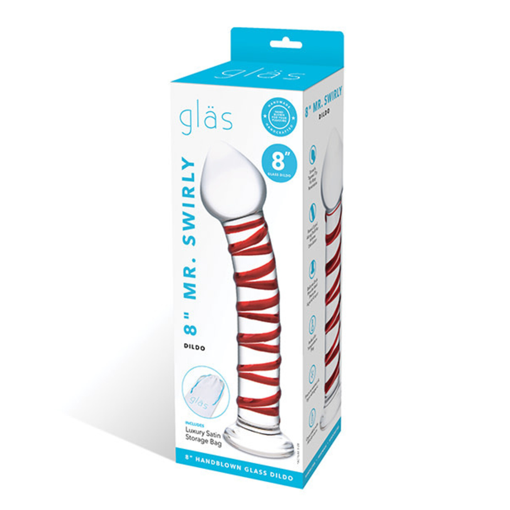 GLAS GLAS 8 INCH MR. SWIRLY DILDO
