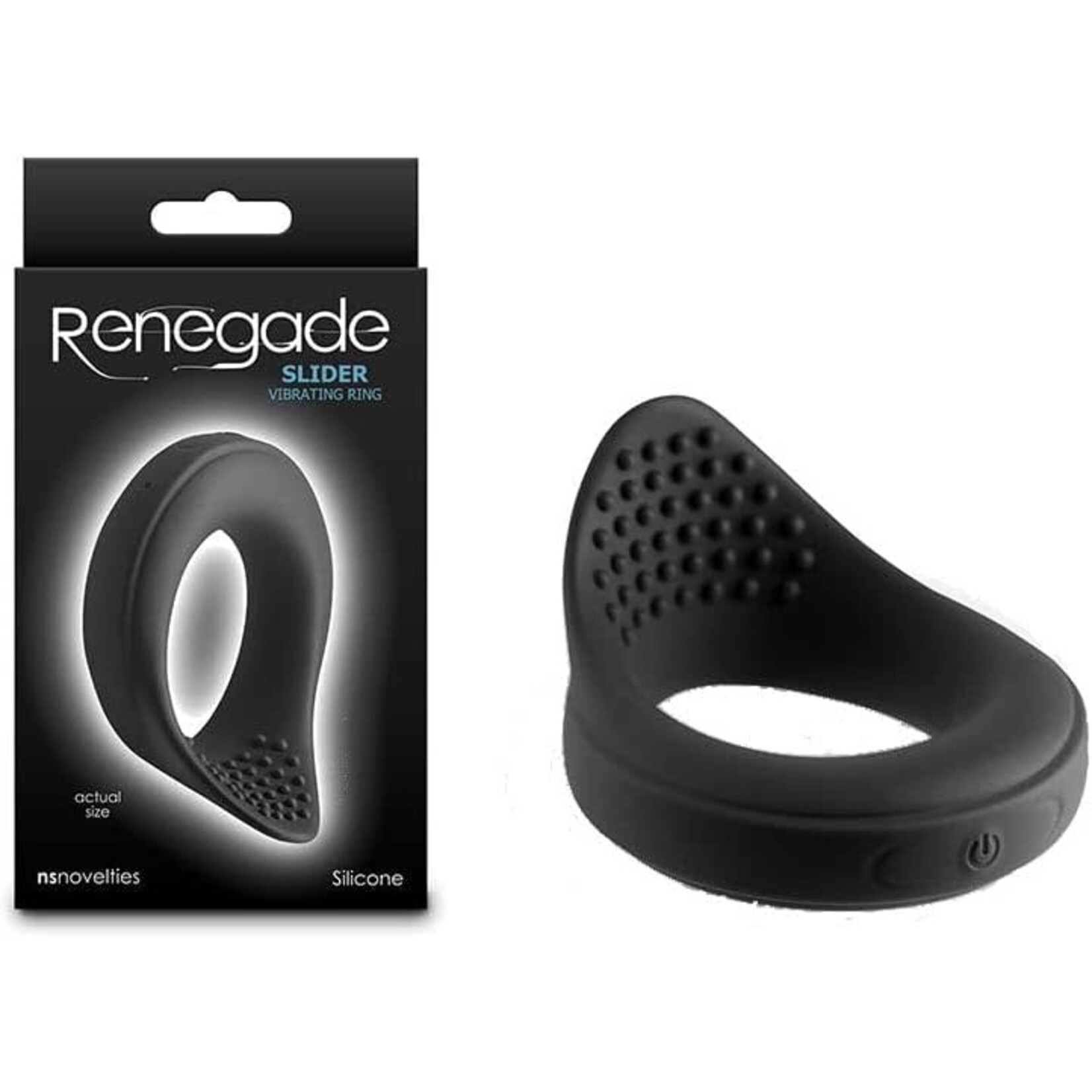 RENEGADE SLIDER VIBRATING COCK RING IN BLACK