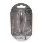 OUCH OUCH! SMOOTH SILICONE OVAL BUTT PLUG IN GUN METAL