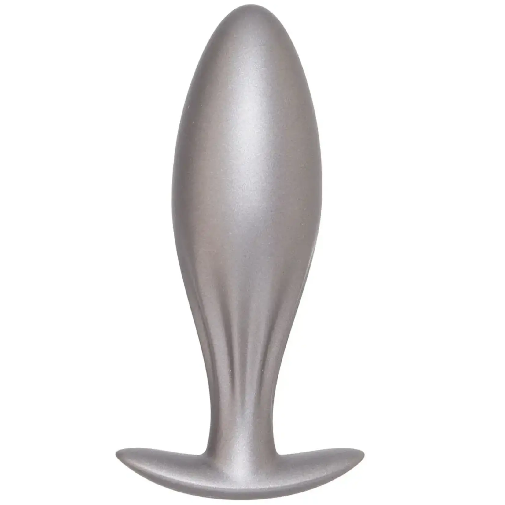 OUCH OUCH! SMOOTH SILICONE OVAL BUTT PLUG IN GUN METAL