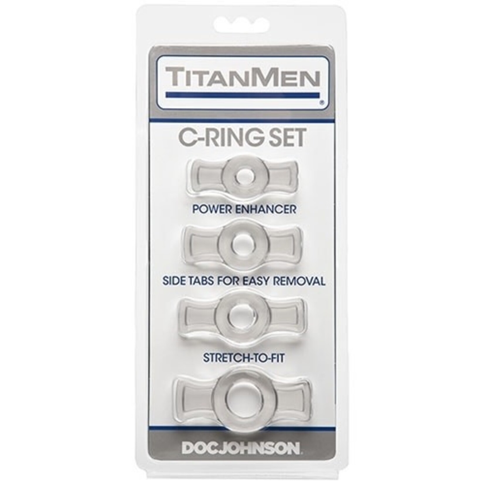 DOC JOHNSON TITANMEN - COCK RING SET CLEAR
