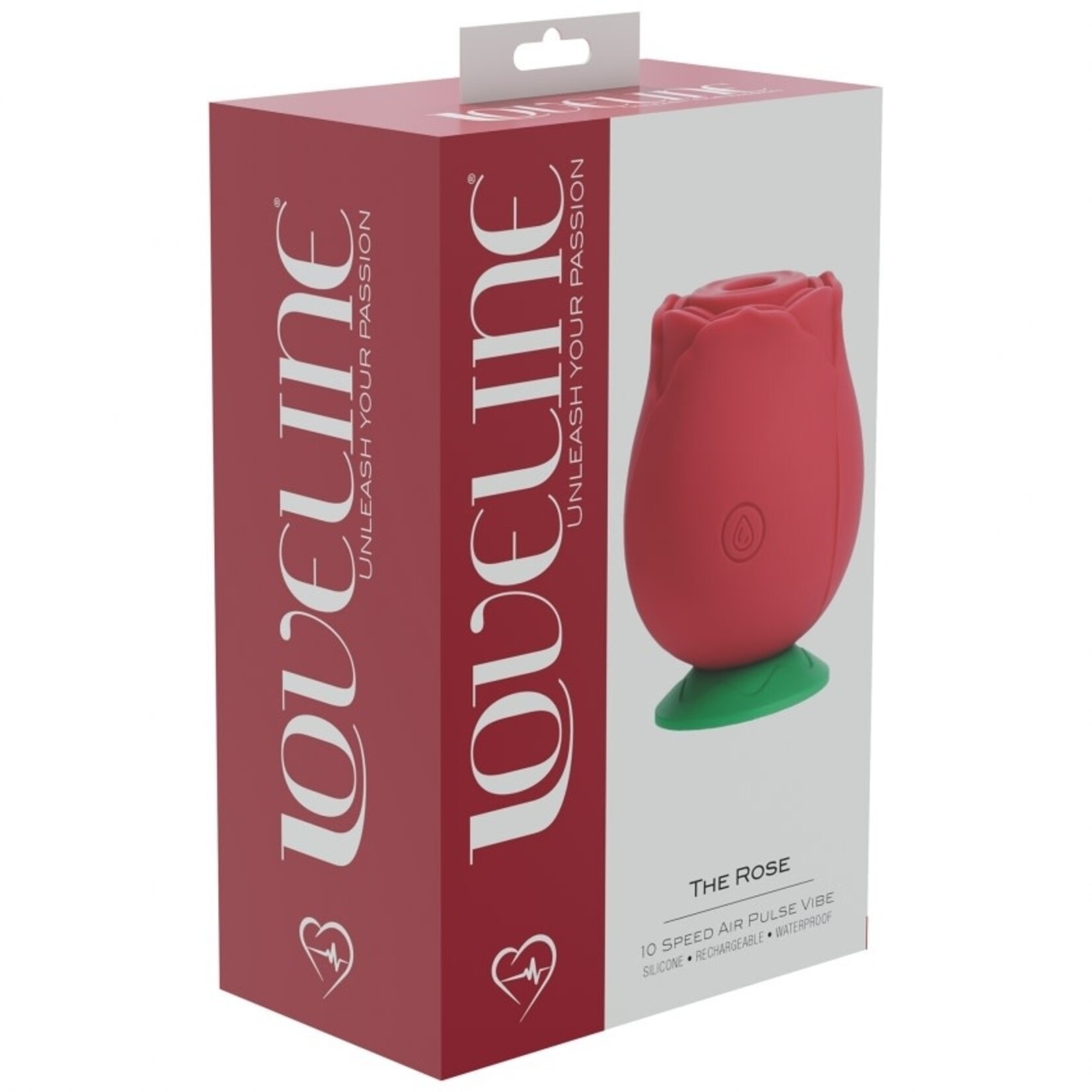 SHOTS SHOTS - THE ROSE 10 SPEED AIR PULSE VIBE SILICONE/RECHARGEABLE/WATERPROOF - RED