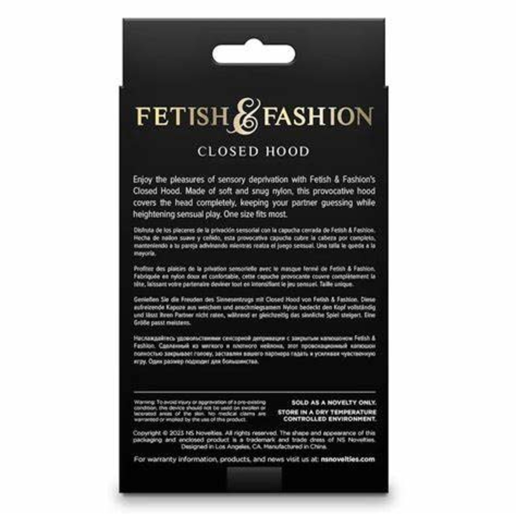 NS NOVELTIES NS - FETISH & FASHION - CLOSED HOOD - BLACK