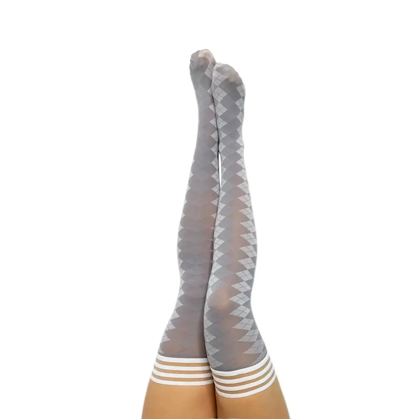 KIX' IES -  GREY ARGYLE THIGH HIGH SIZE D