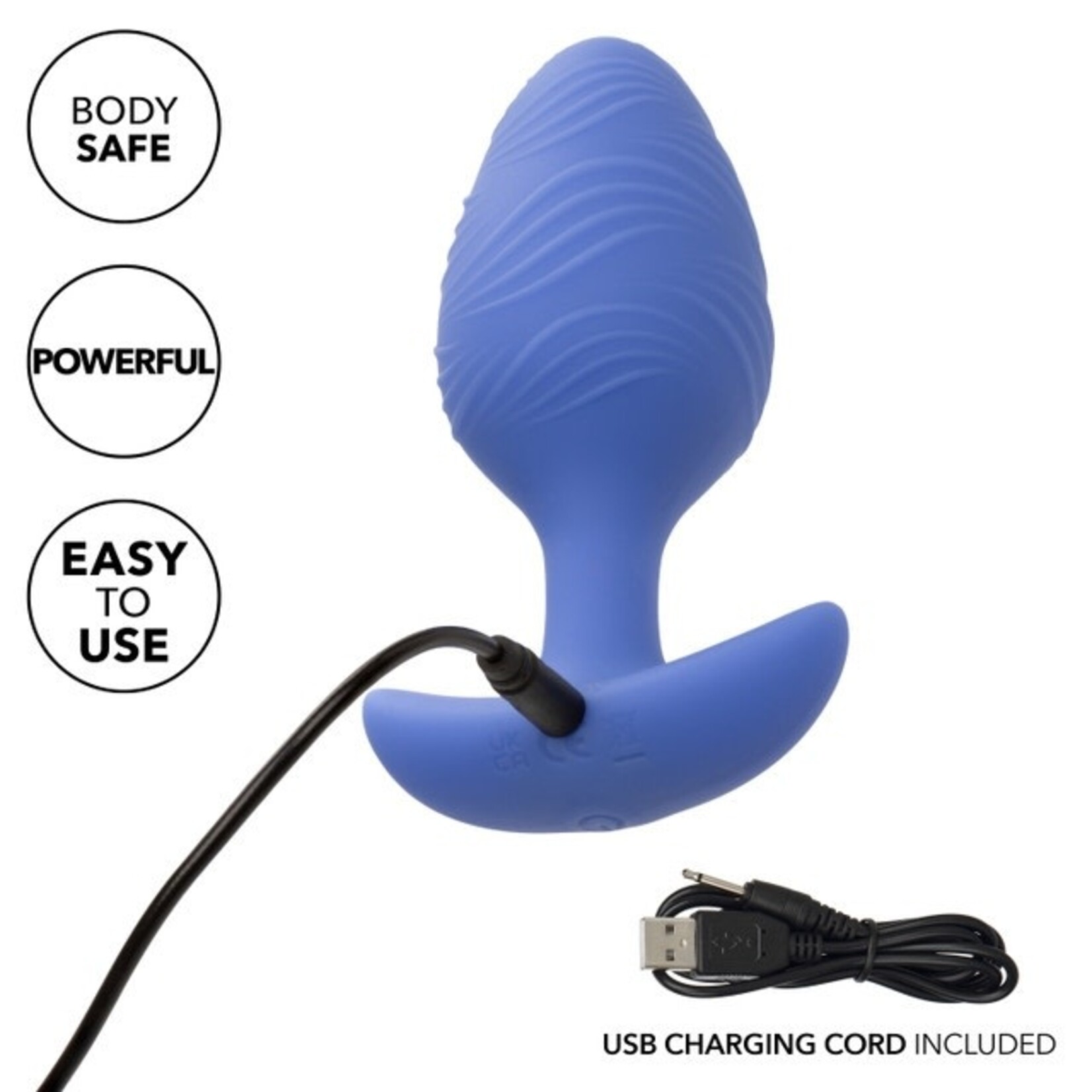 CALEXOTICS CHEEKY VIBRATING GLOW-IN-THE-DARK LARGE BUTT PLUG