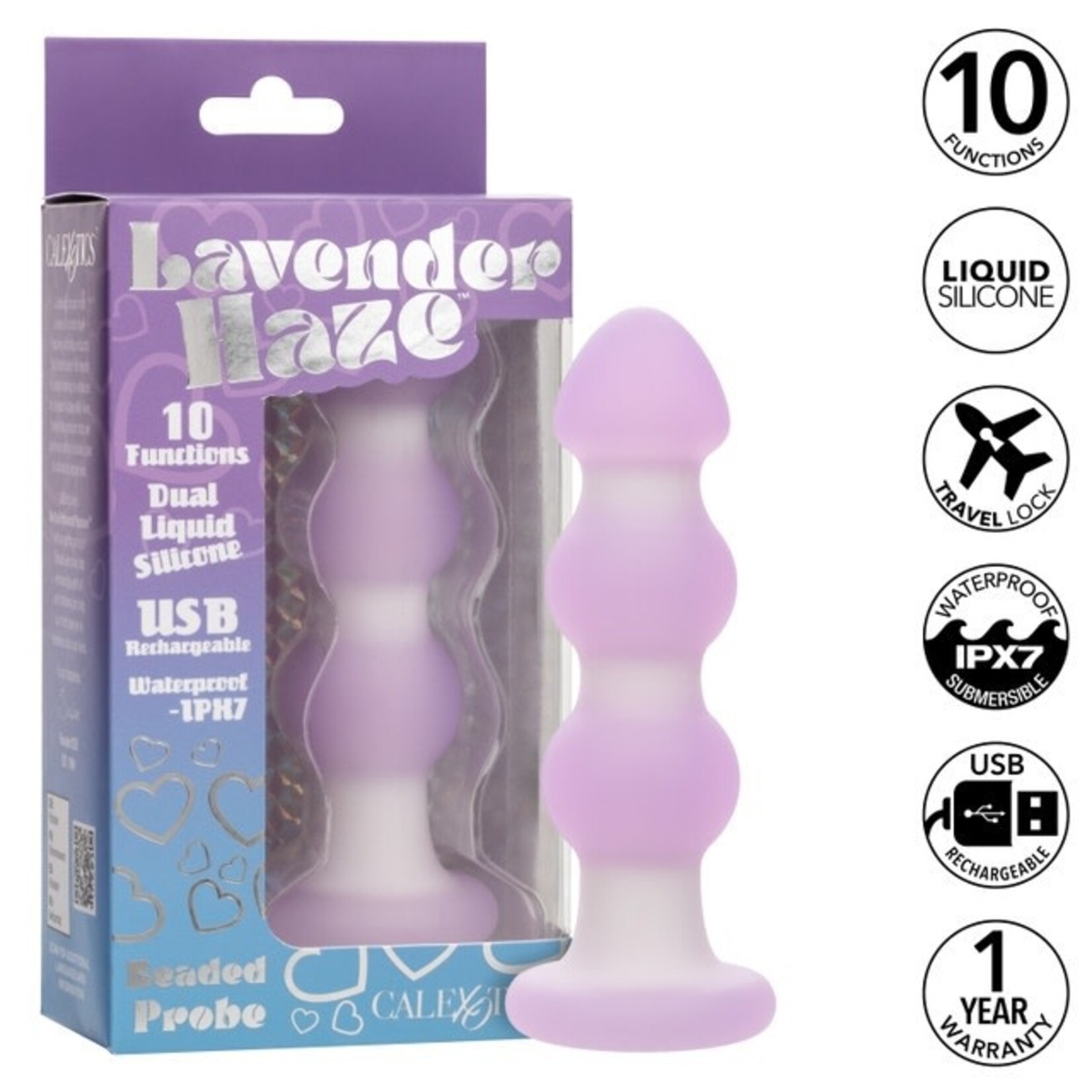 CALEXOTICS LAVENDER HAZE BEADED PROBE