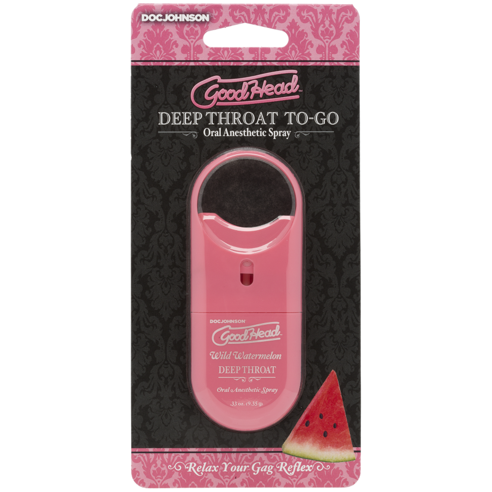 DOC JOHNSON GOODHEAD DEEP THROAT SPRAY TO-GO WILD WATERMELON .30 FL.OZ.