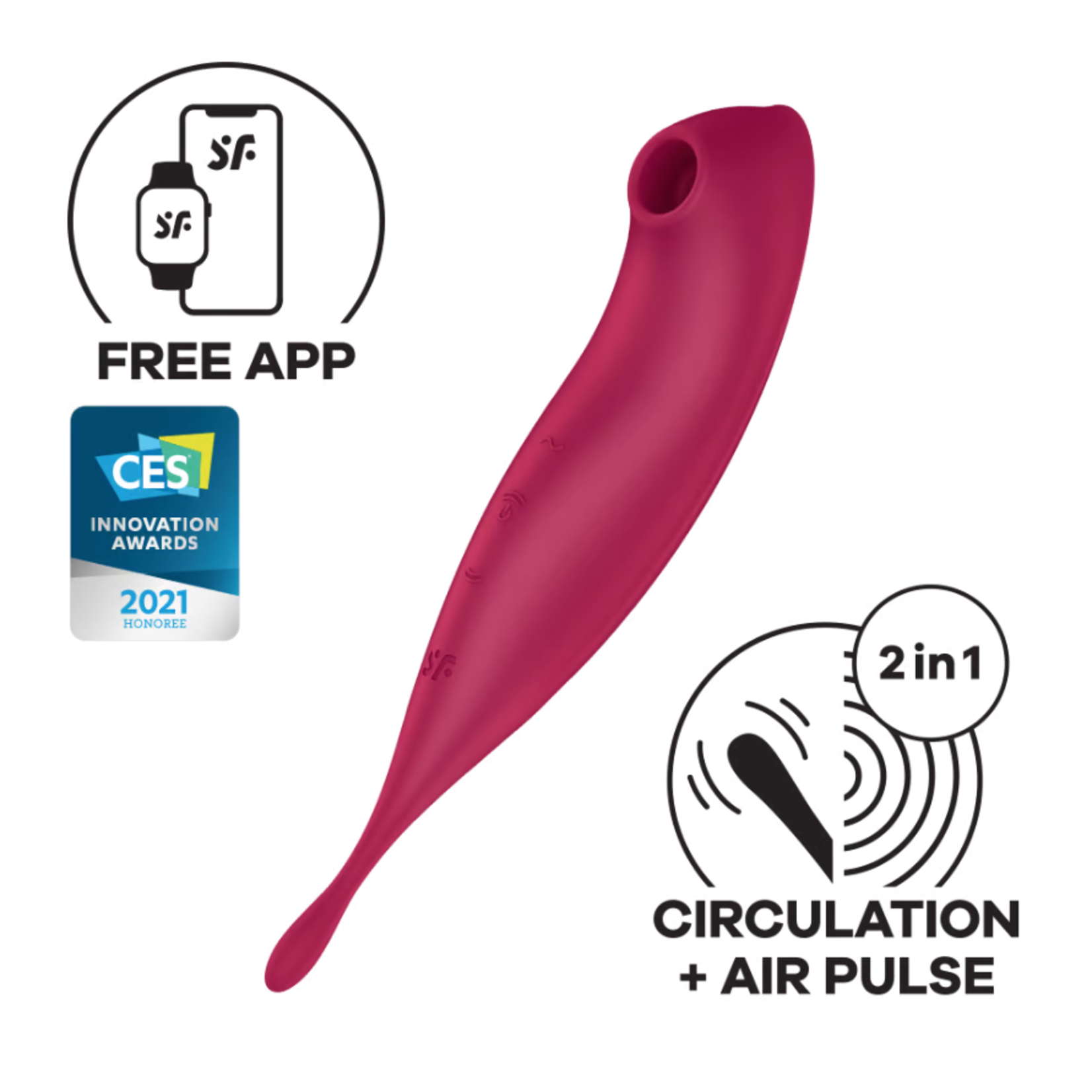 SATISFYER SATISFYER TWIRLING PRO+ CONNECT APP DARK RED