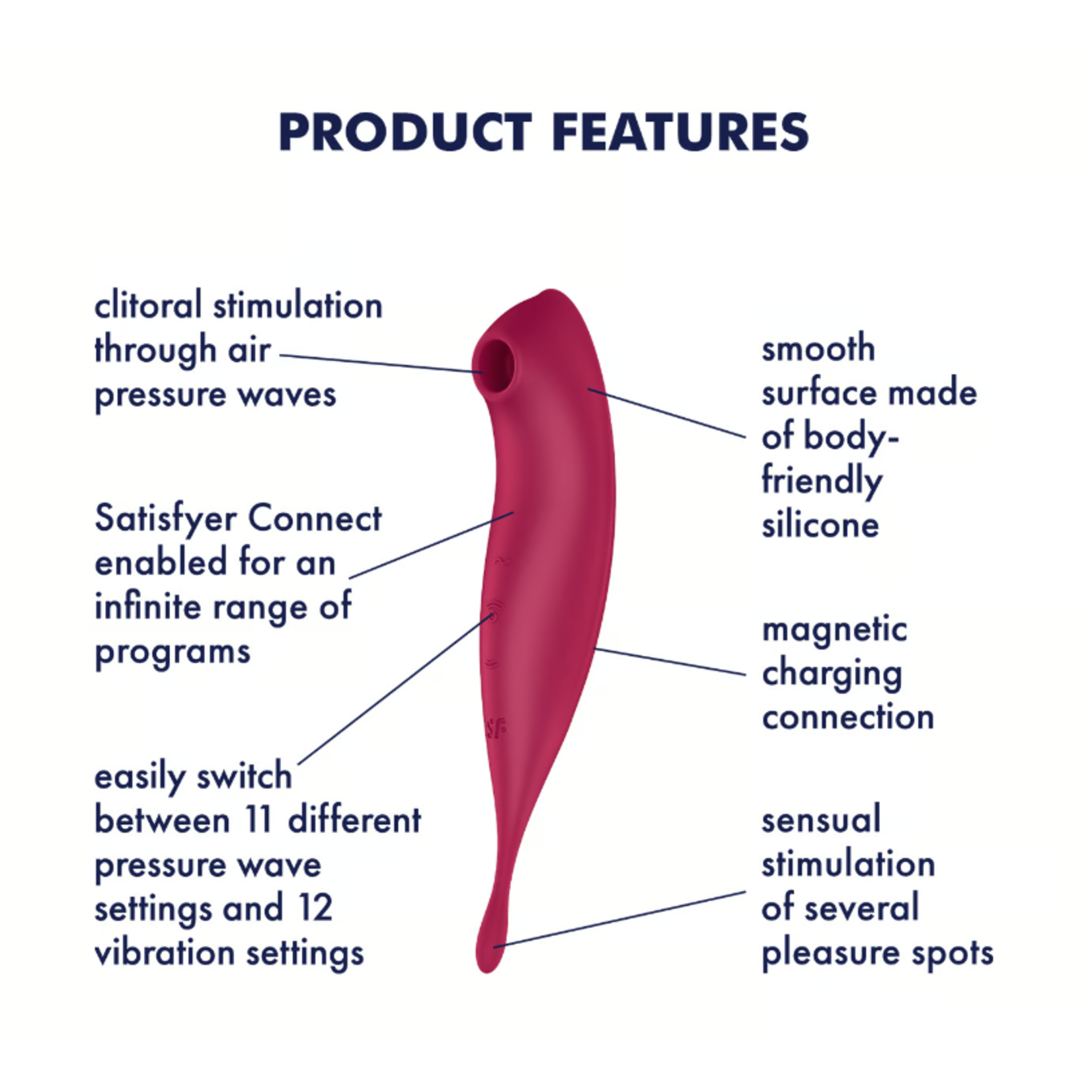 SATISFYER SATISFYER TWIRLING PRO+ CONNECT APP DARK RED