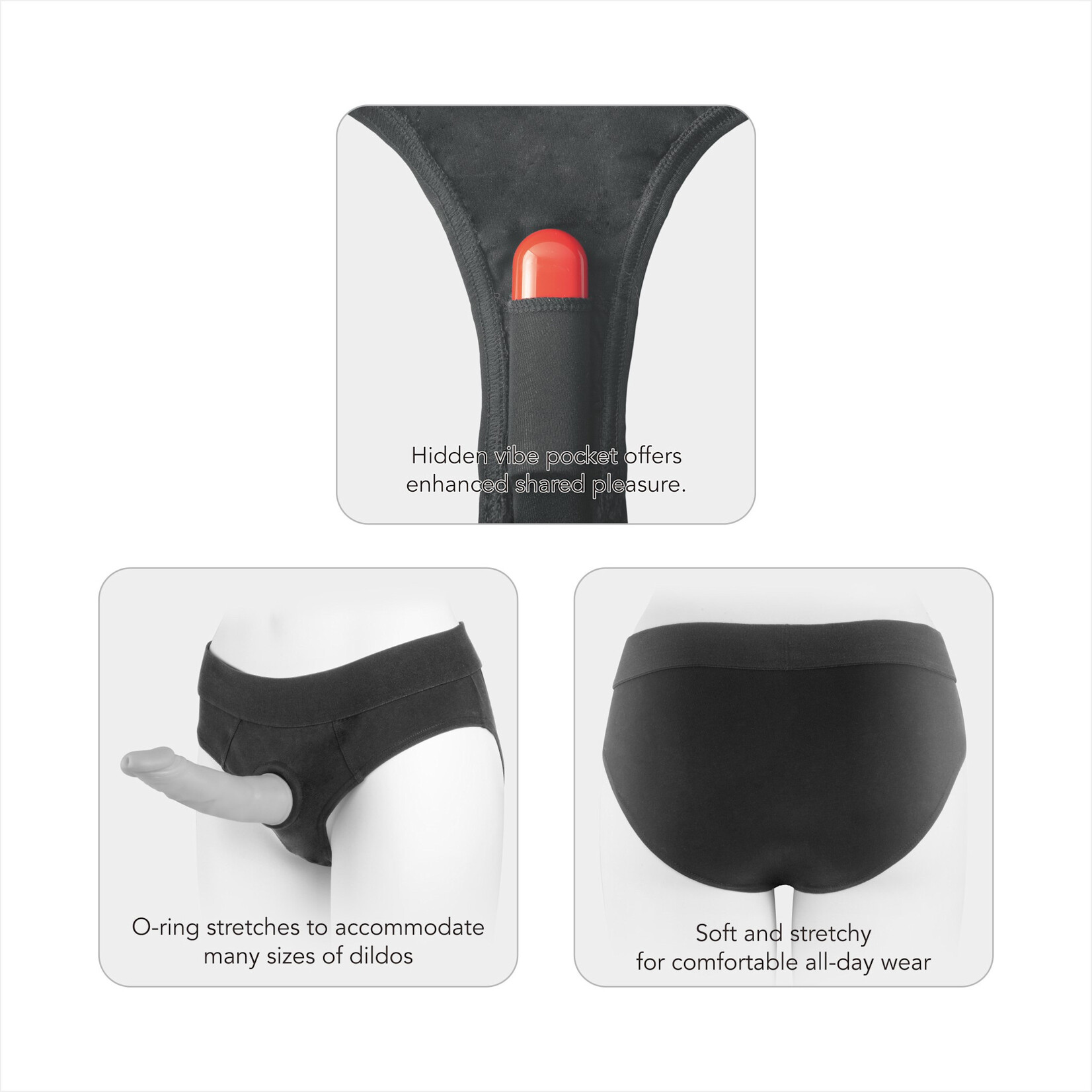 VERSATILE UNISEX STRAP-ON HARNESS BRIEFS