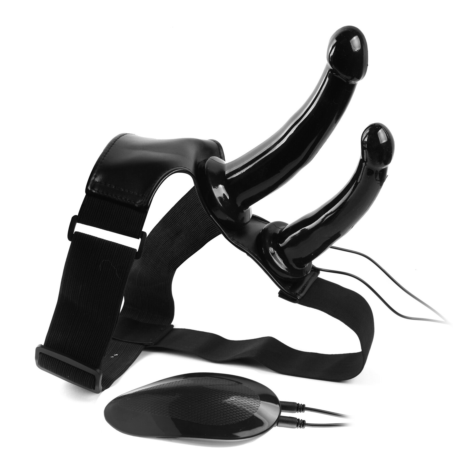 BLACK MAGIC UNISEX VIBRATING STRAP-ON DILDO