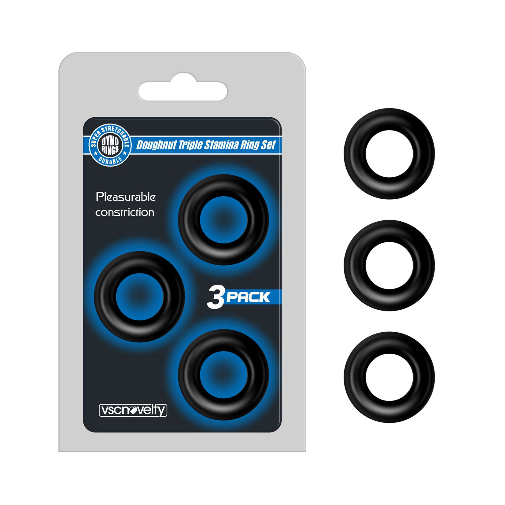 DOUGHNUT TRIPLE STAMINA RING SET BLACK