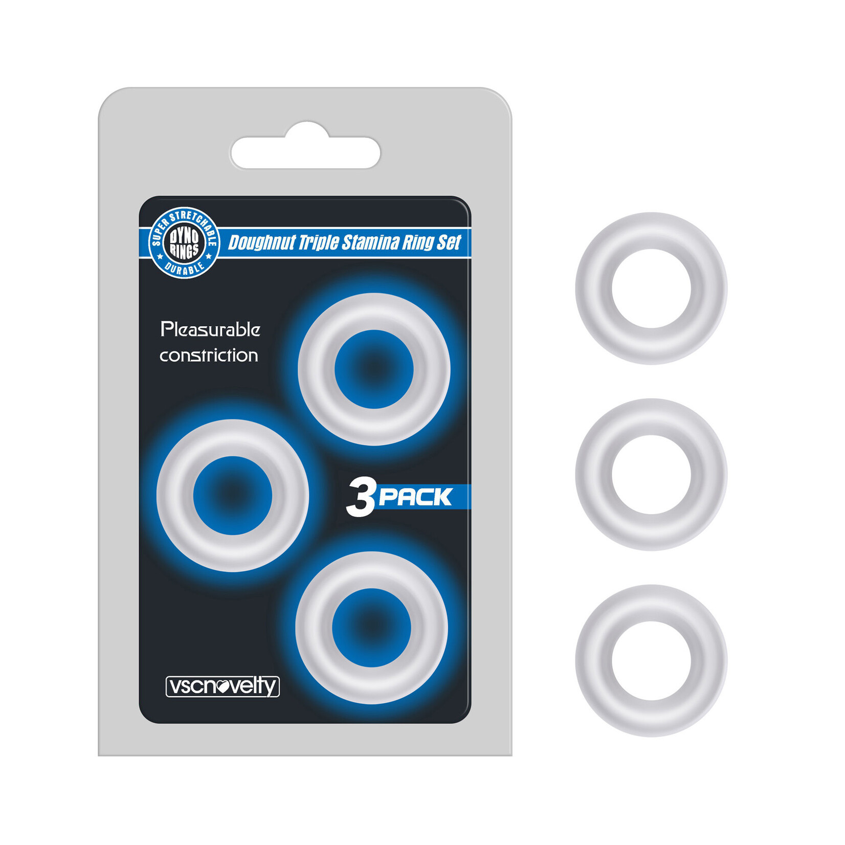 DOUGHNUT TRIPLE STAMINA RING SET CLEAR