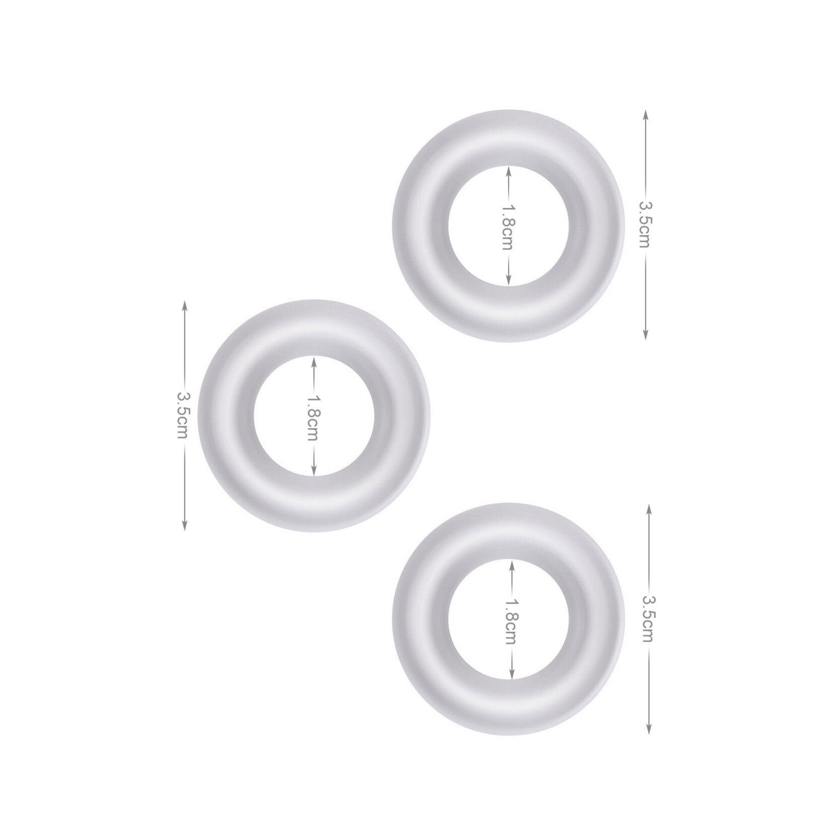 DOUGHNUT TRIPLE STAMINA RING SET CLEAR
