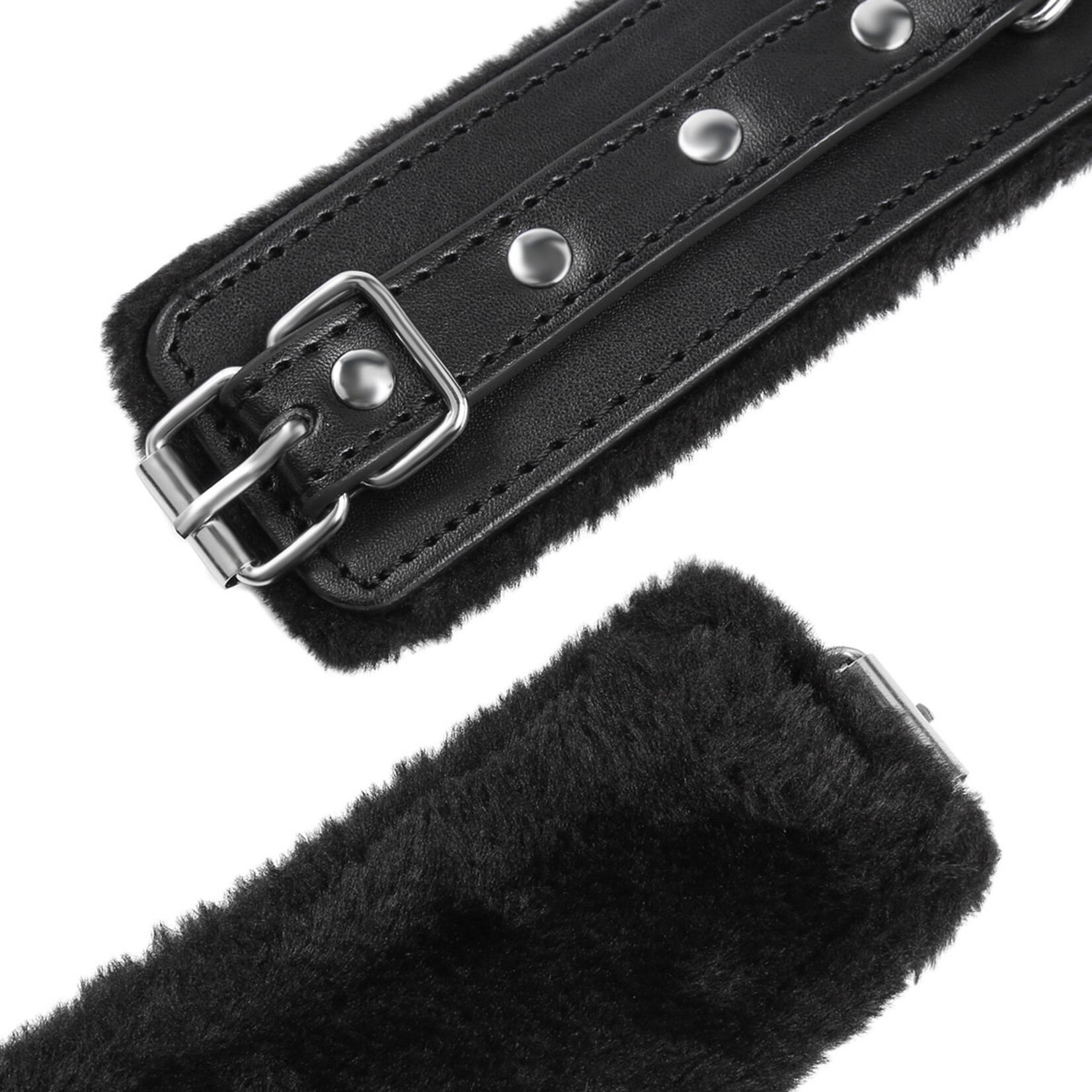 FETISH BOUTIQUE VELVET ANKLE CUFFS BLACK