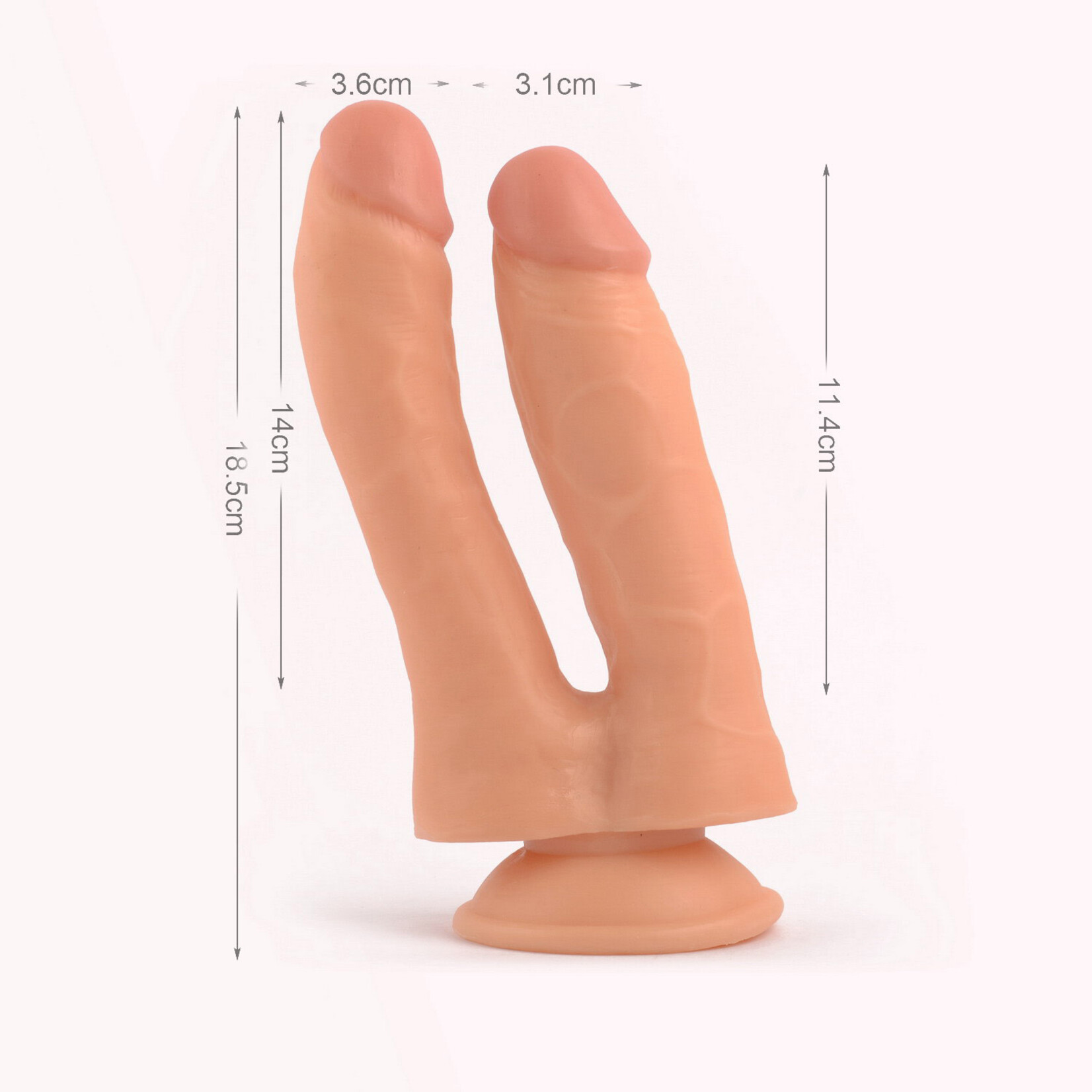 7.3" MR. RUDE - DOUBLE PENETRATOR FLESH