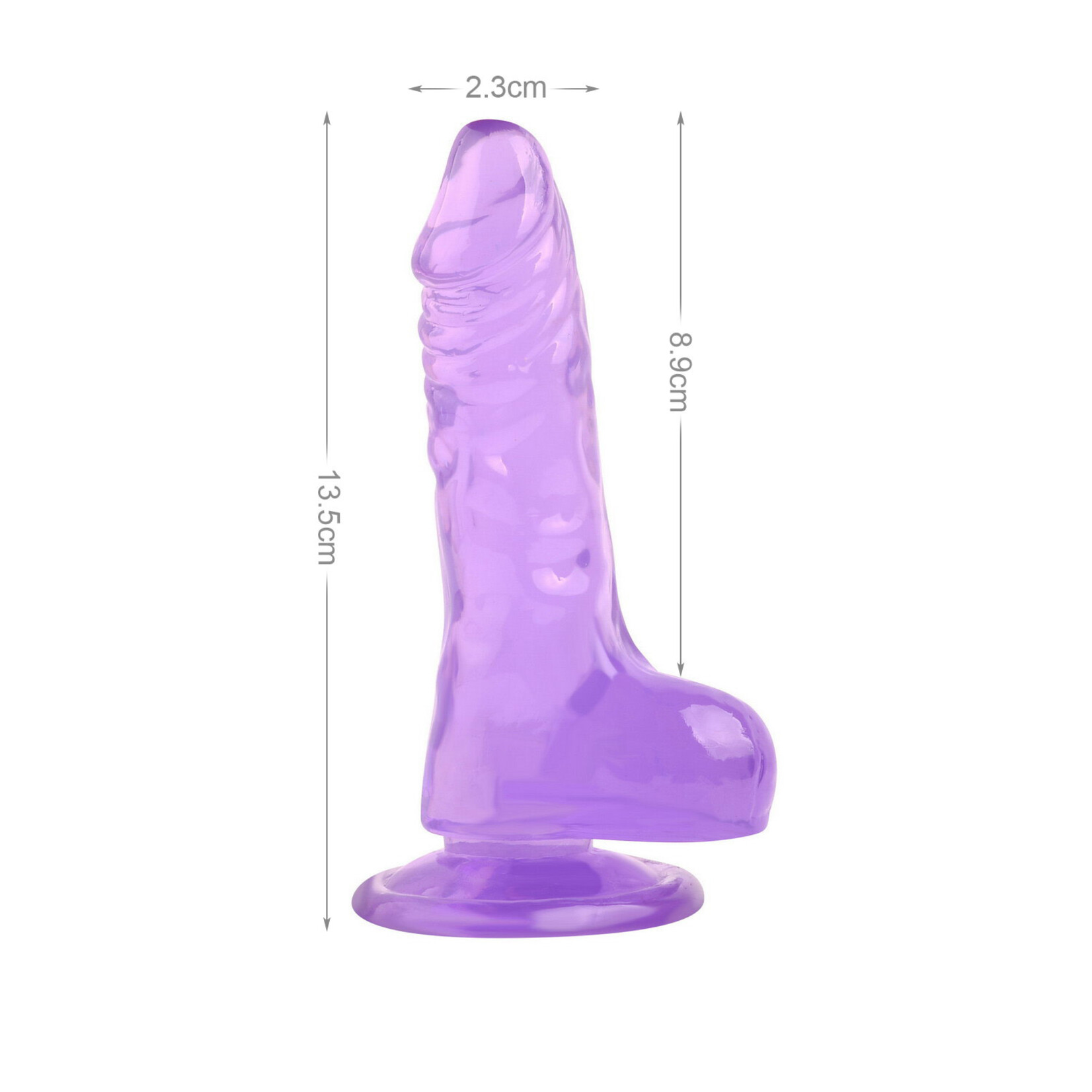 5.3" MR. RUDE -CRYSTAL JELLIES REALISTIC DILDO PURPLE