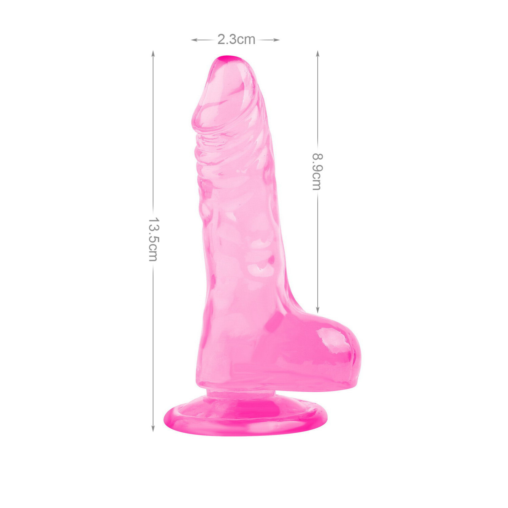 5.3" MR. RUDE -CRYSTAL JELLIES REALISTIC DILDO PINK