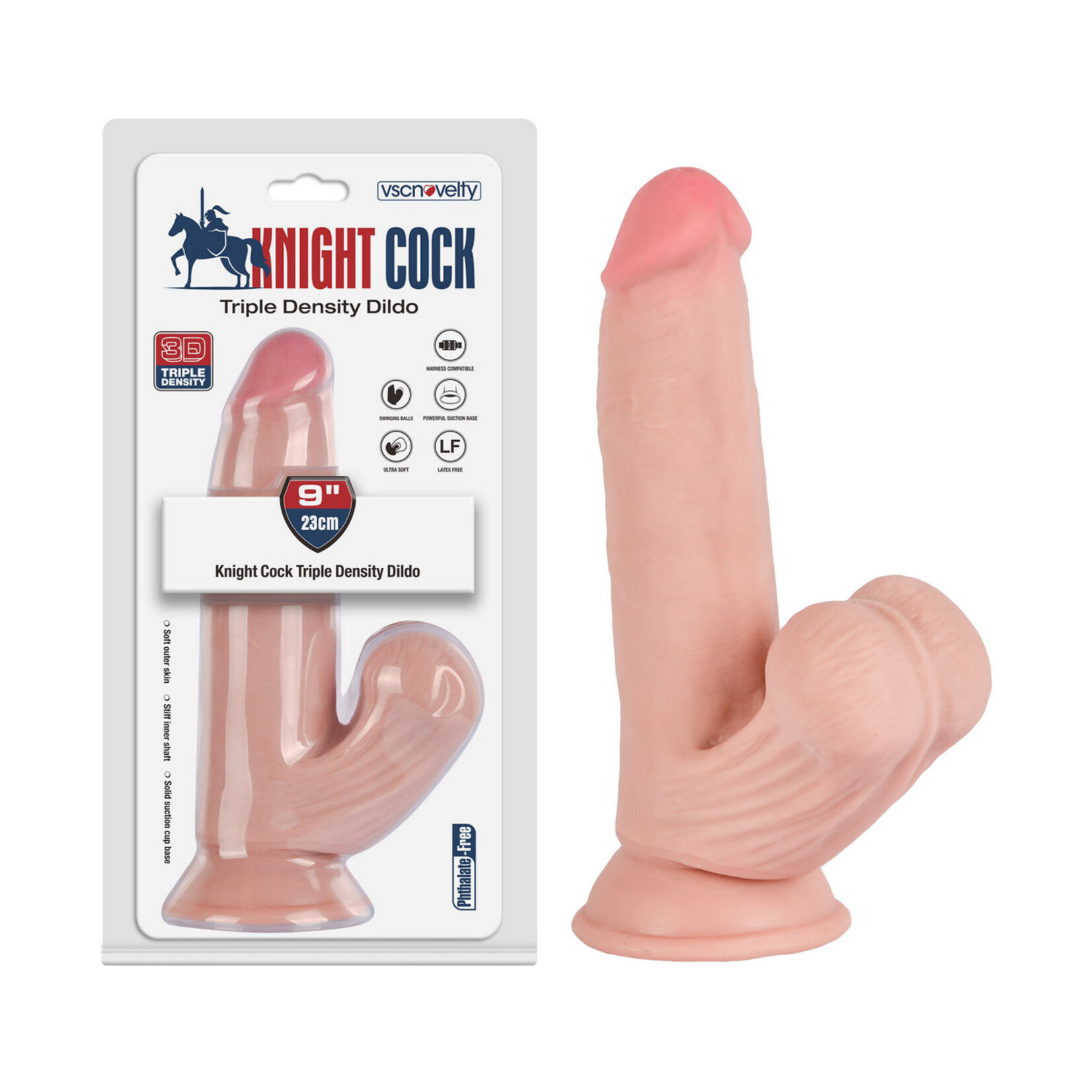 9" KNIGHT COCK 3D TRIPLE DENSITY DILDO