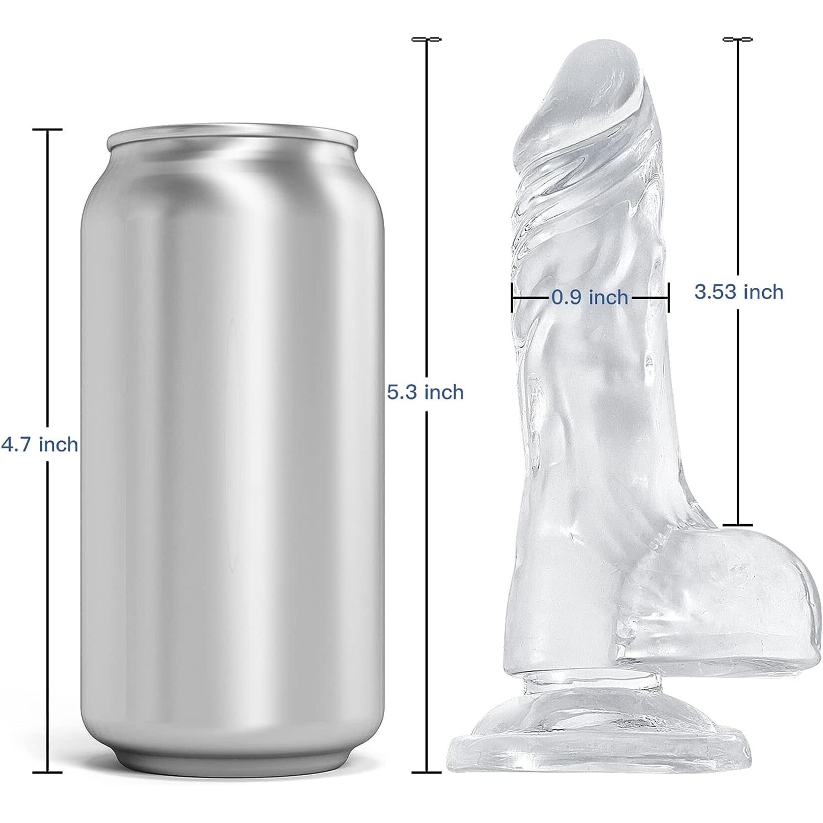 5.3" MR. RUDE -CRYSTAL JELLIES REALISTIC DILDO CLEAR