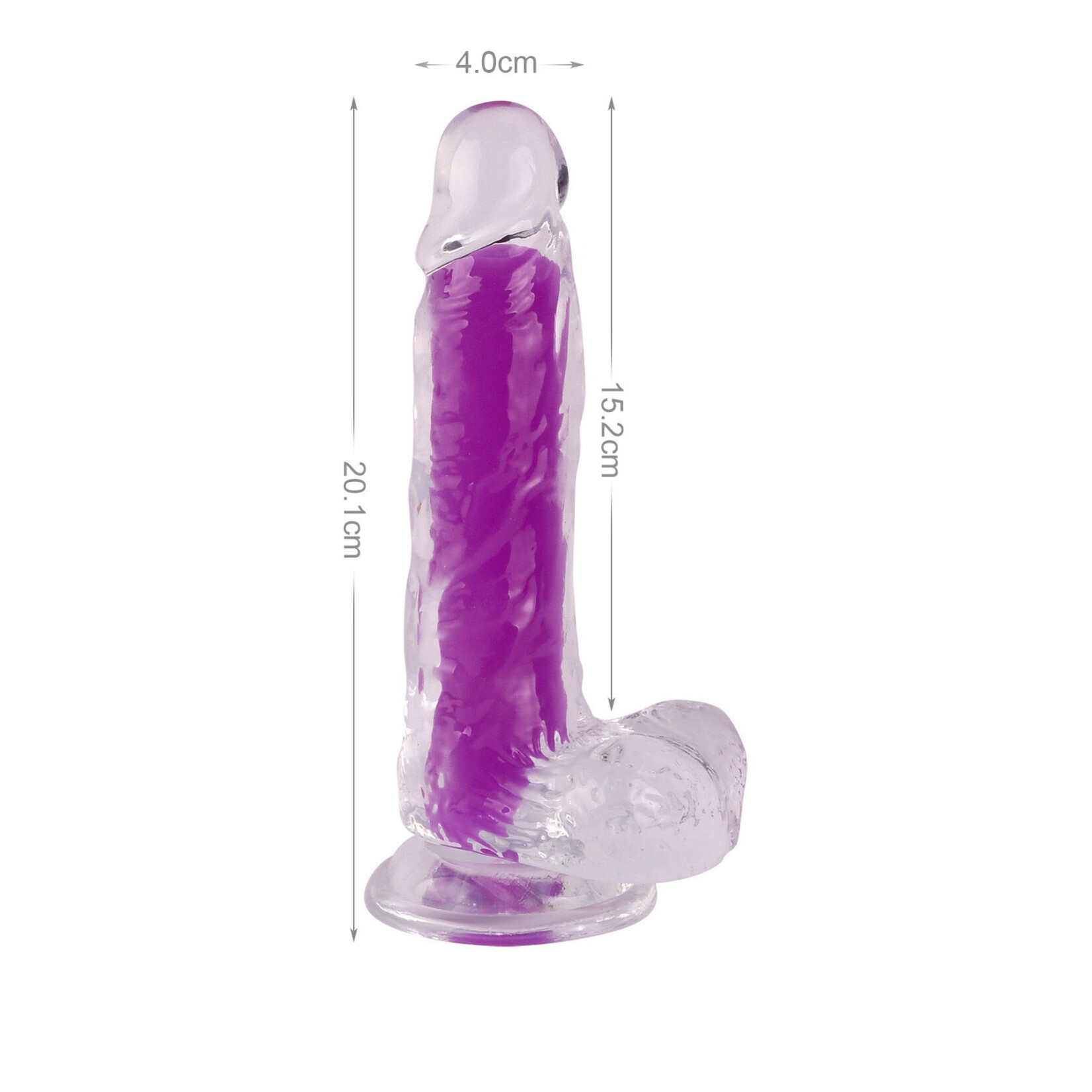 MR. RUDE 7.9"GLOW-IN-THE-DARK DONG PURPLE
