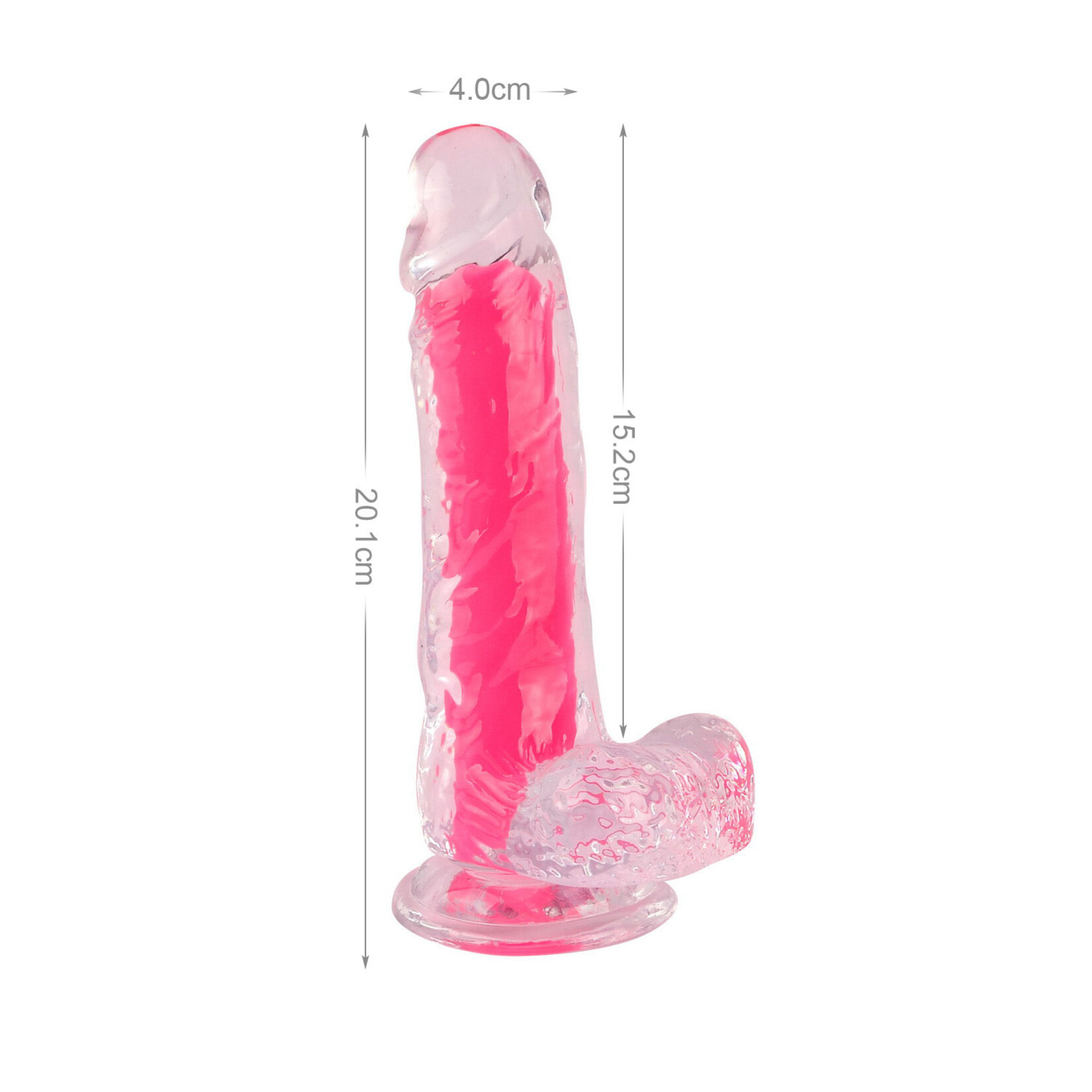 MR. RUDE 7.9"GLOW-IN-THE-DARK DONG PINK