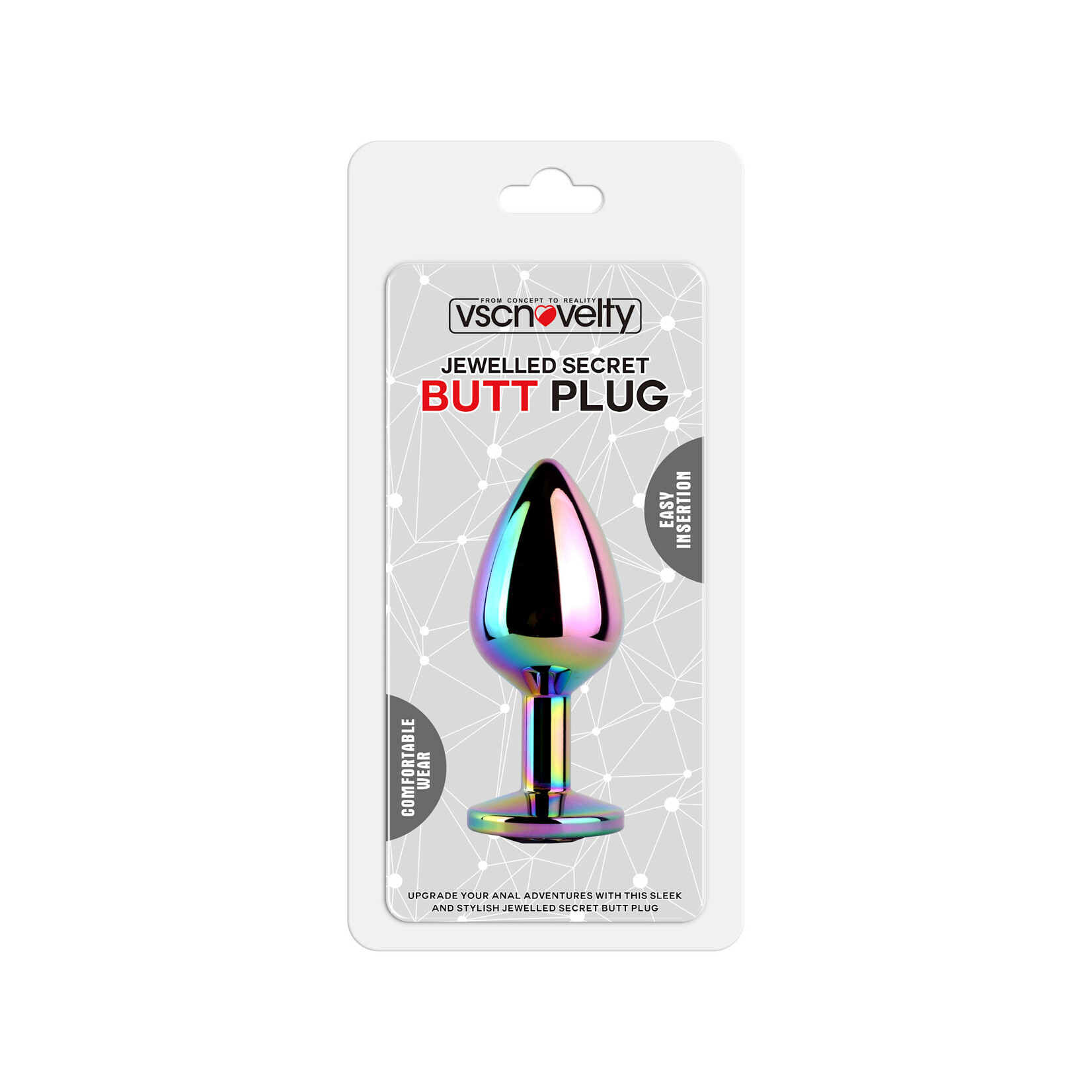 JEWELLED SECRET BUTT PLUG RAINBOW -MEDIUM