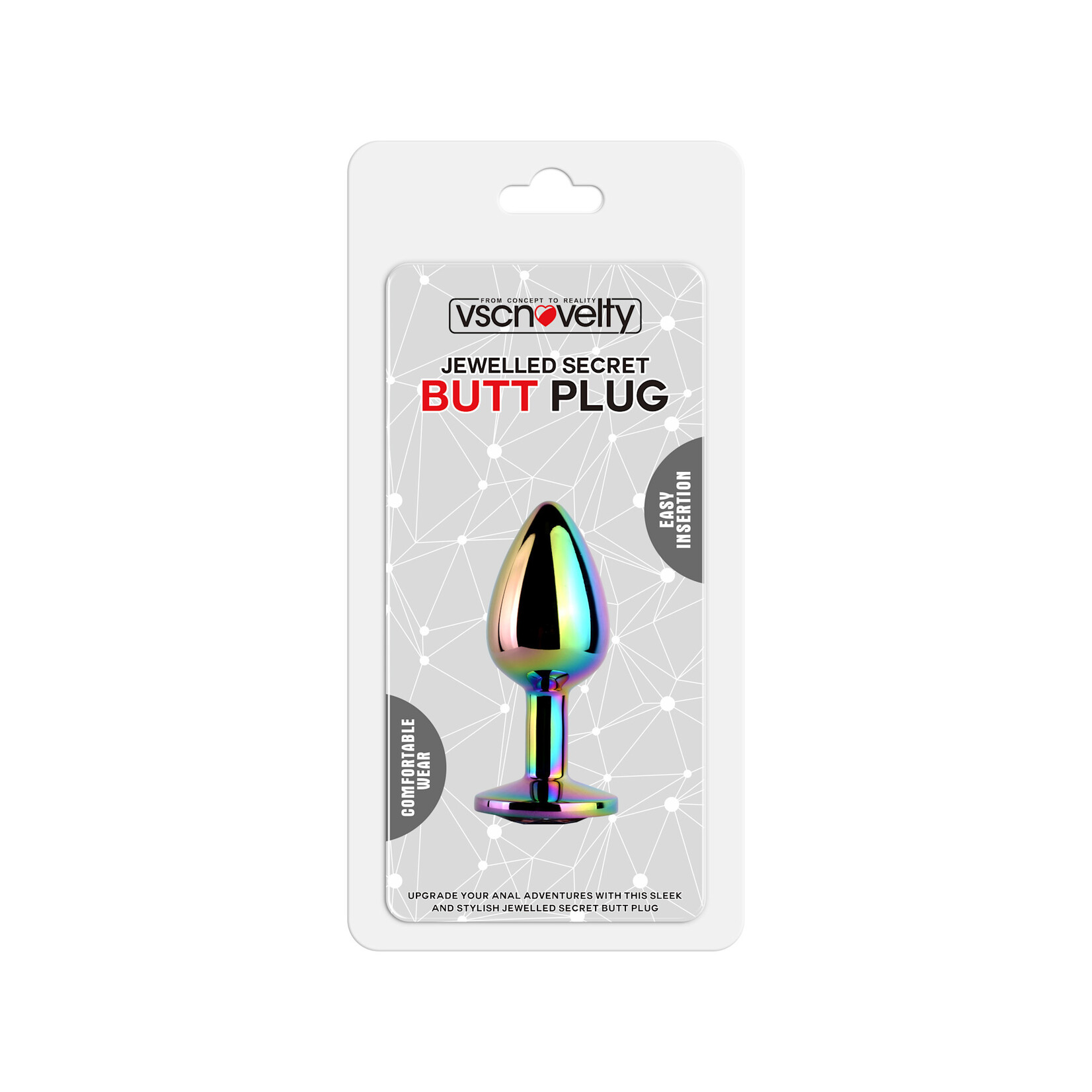 JEWELLED SECRET BUTT PLUG RAINBOW -SMALL