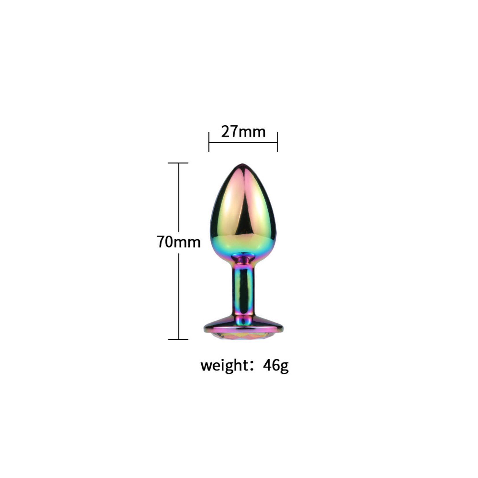 JEWELLED SECRET BUTT PLUG RAINBOW -SMALL