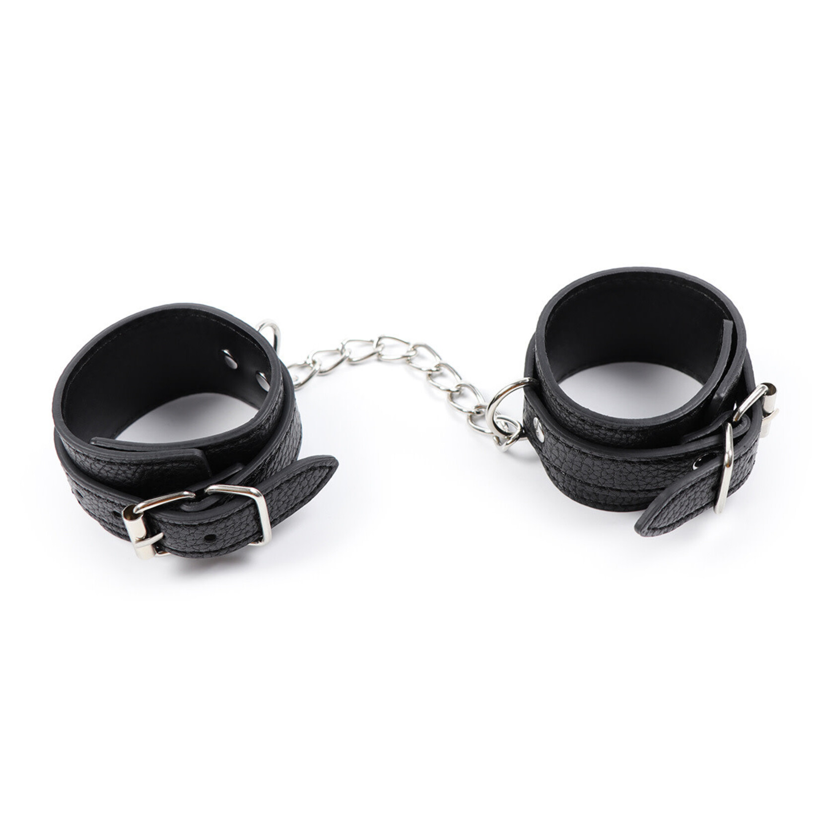 FETISH BOUTIQUE FAUX LEATHER ANKLE CUFFS BLACK