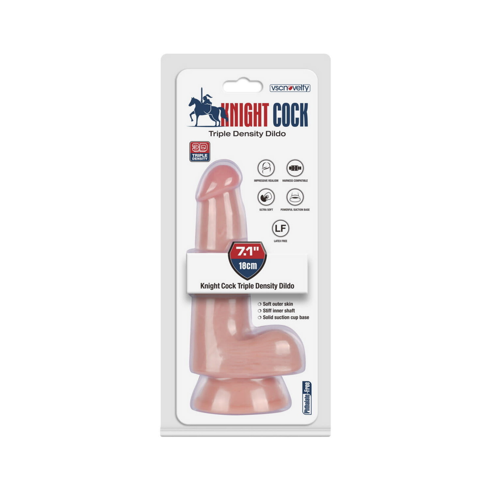 7.1" KNIGHT COCK 3D TRIPLE DENSITY DILDO