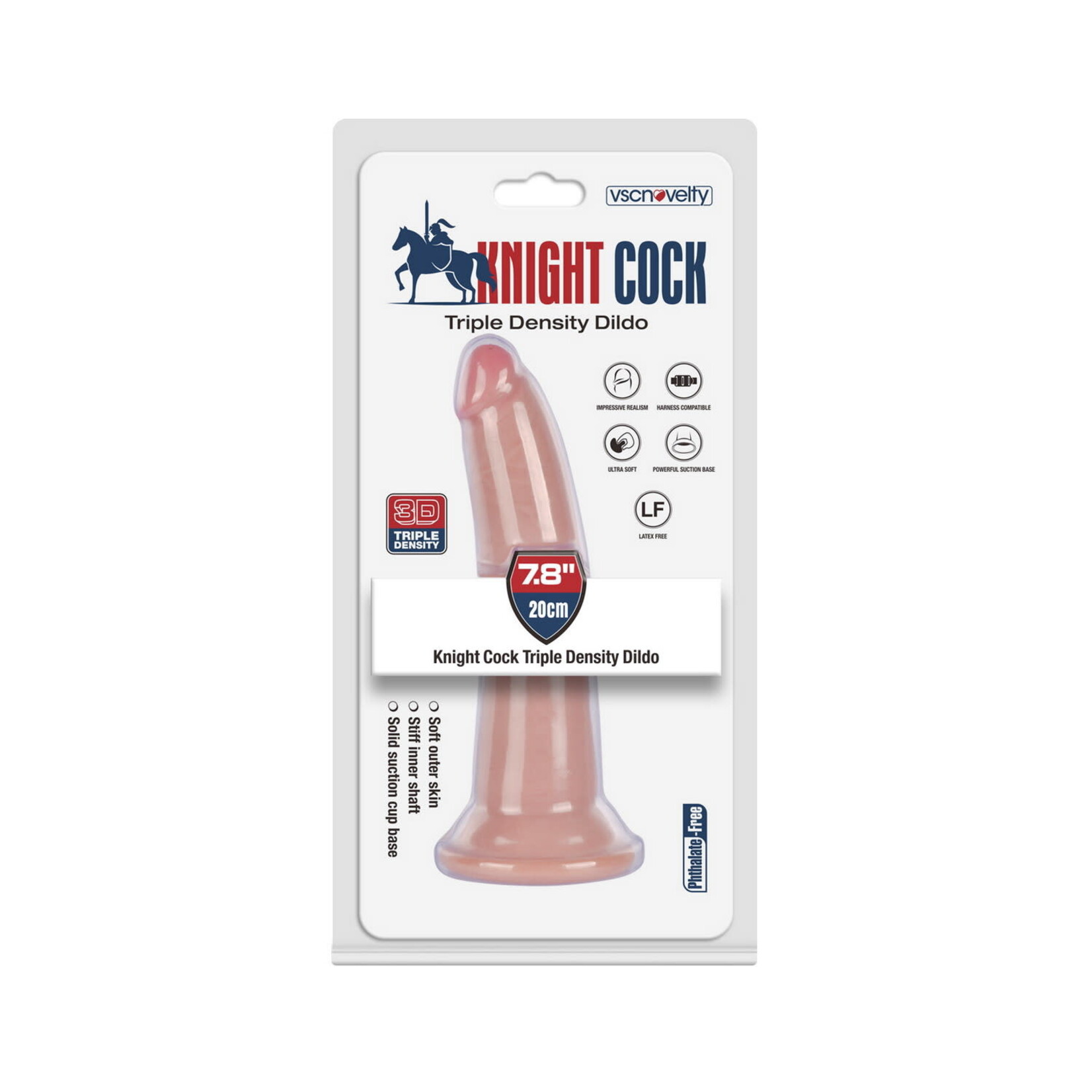 7.8" KNIGHT COCK 3D TRIPLE DENSITY DILDO