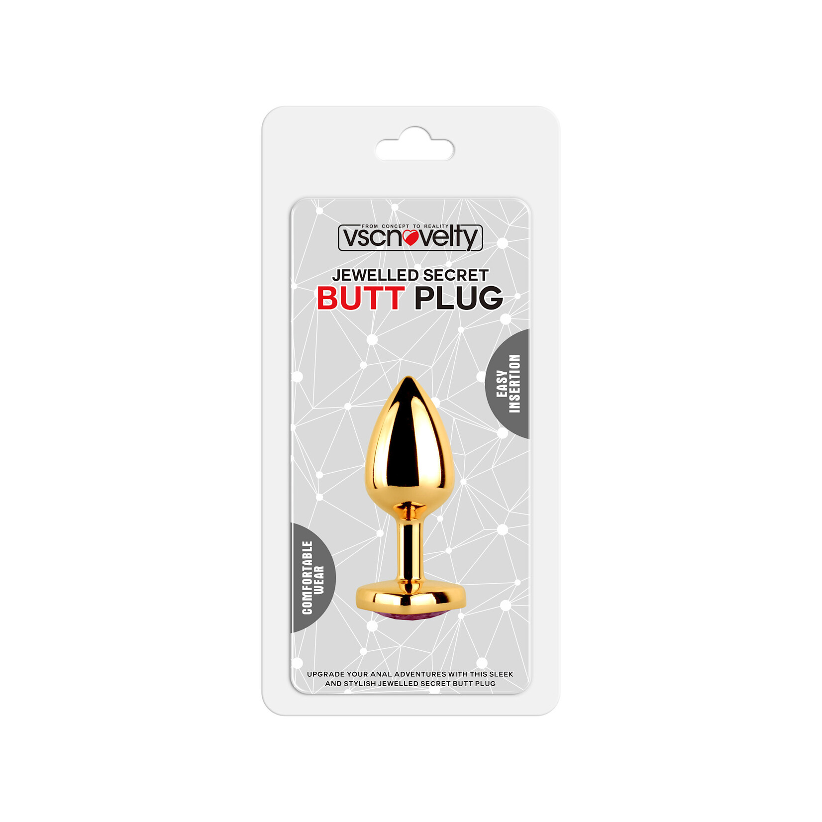 JEWELLED SECRET HEART BUTT PLUG GOLD-SMALL