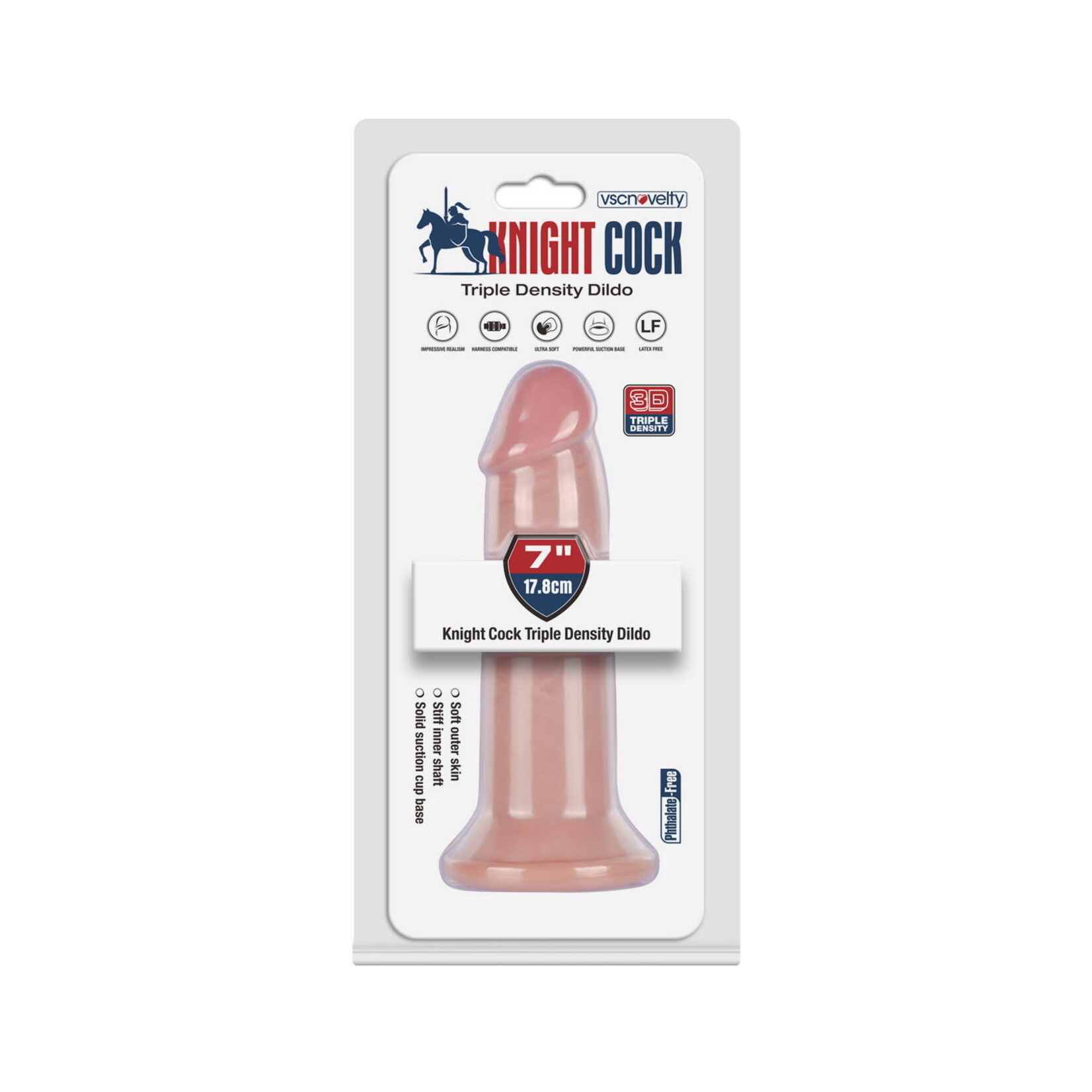 7" KNIGHT COCK 3D TRIPLE DENSITY DILDO