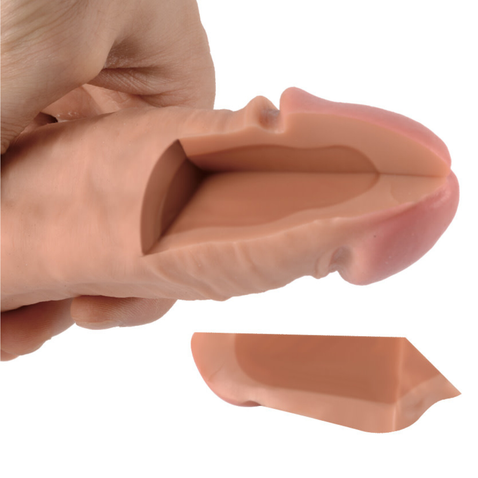 8.2" DUAL-LAYERED NATURE-FEEL SILICONE DILDO