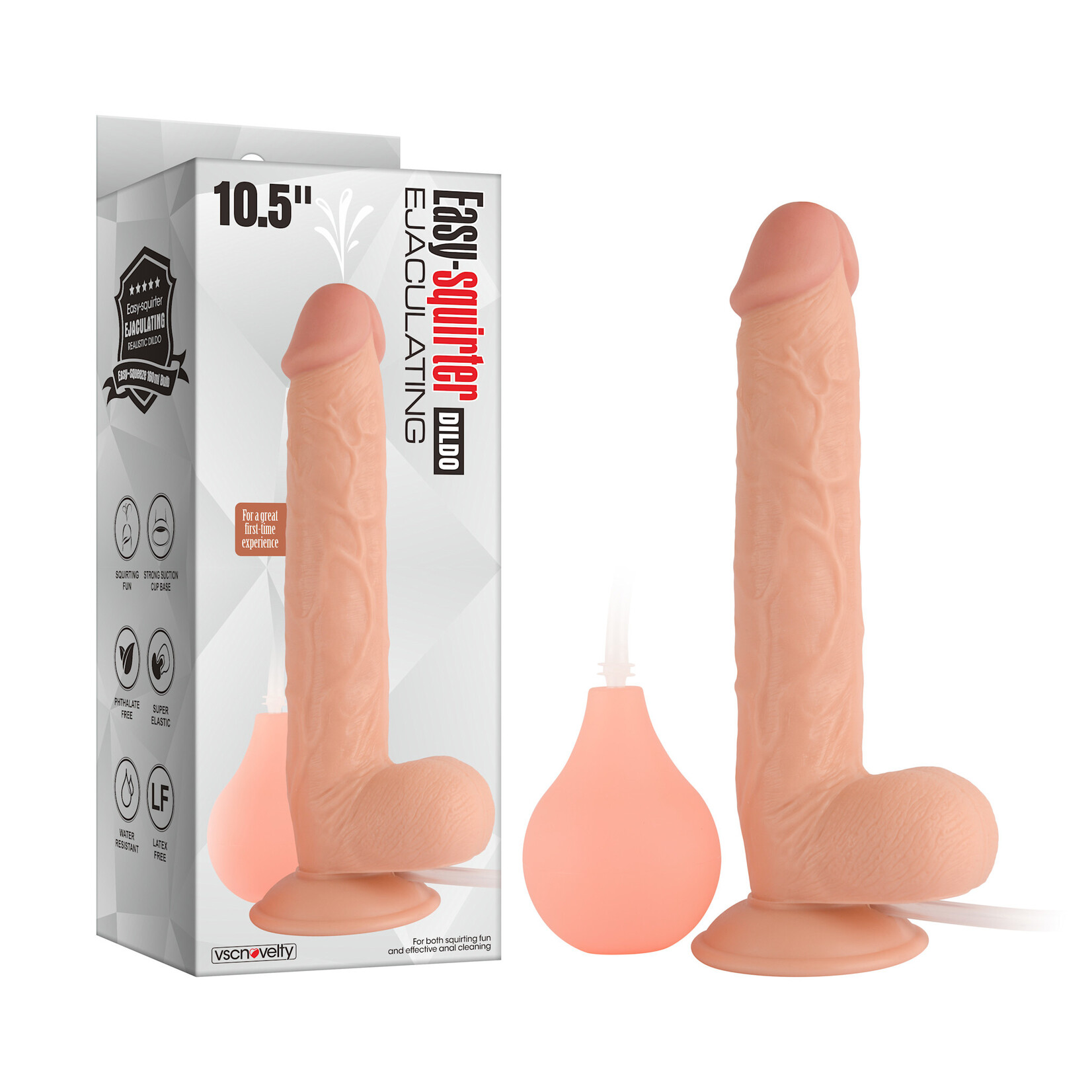 10.5" EASY-SQUIRTER EJACULATING REALISTIC DILDO -KING SIZED