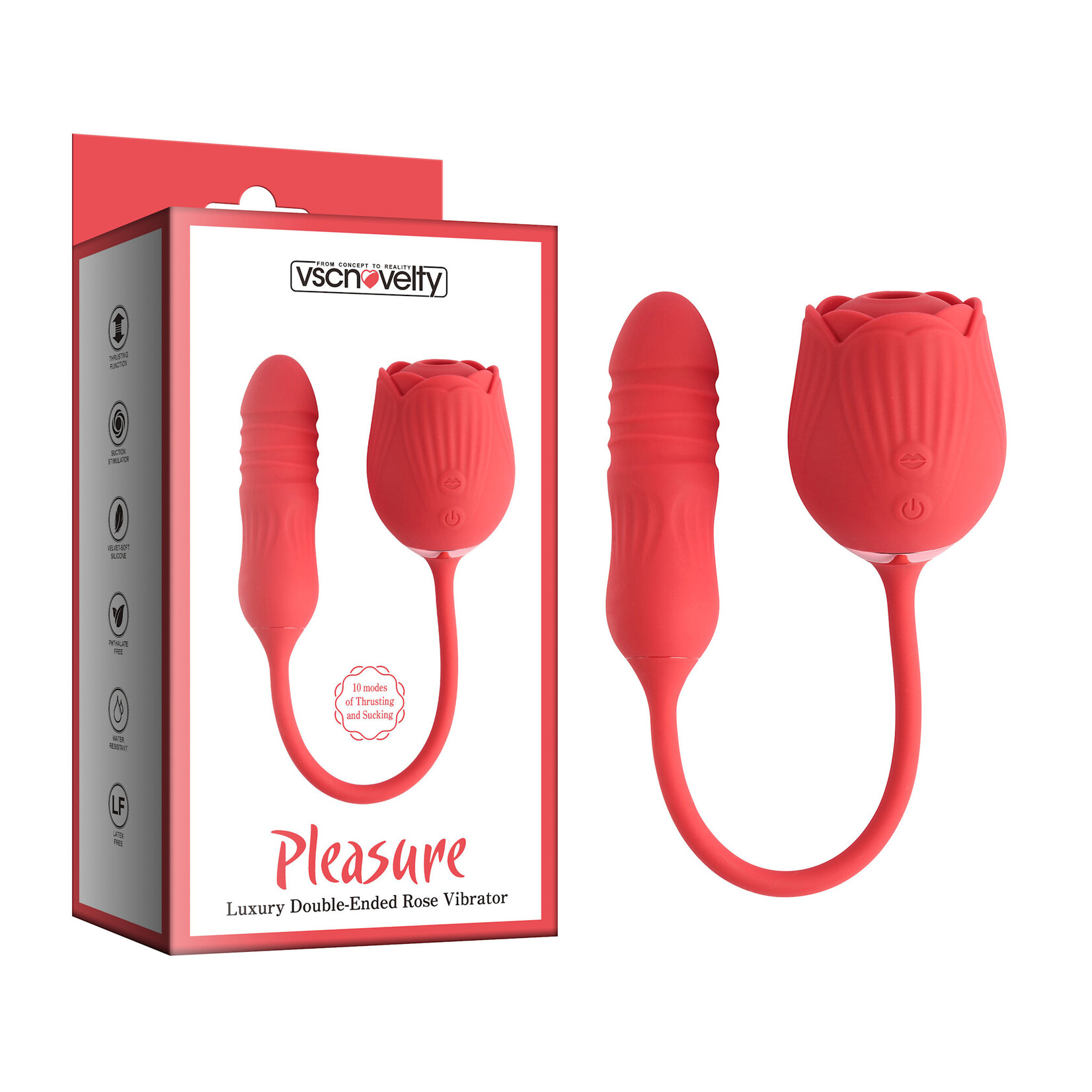 PLEASURE LUXURY DOUBLE-ENDED ROSE VIBRATOR
