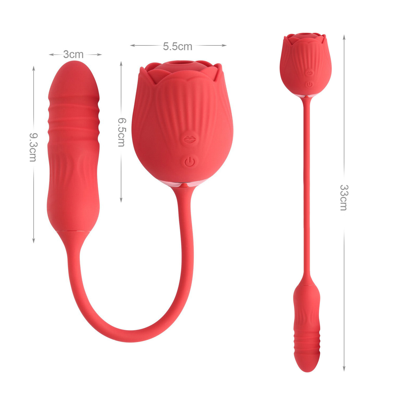 PLEASURE LUXURY DOUBLE-ENDED ROSE VIBRATOR