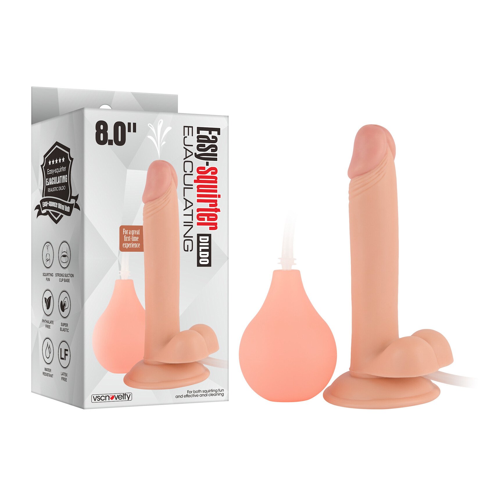 8" EASY-SQUIRTER EJACULATING REALISTIC DILDO