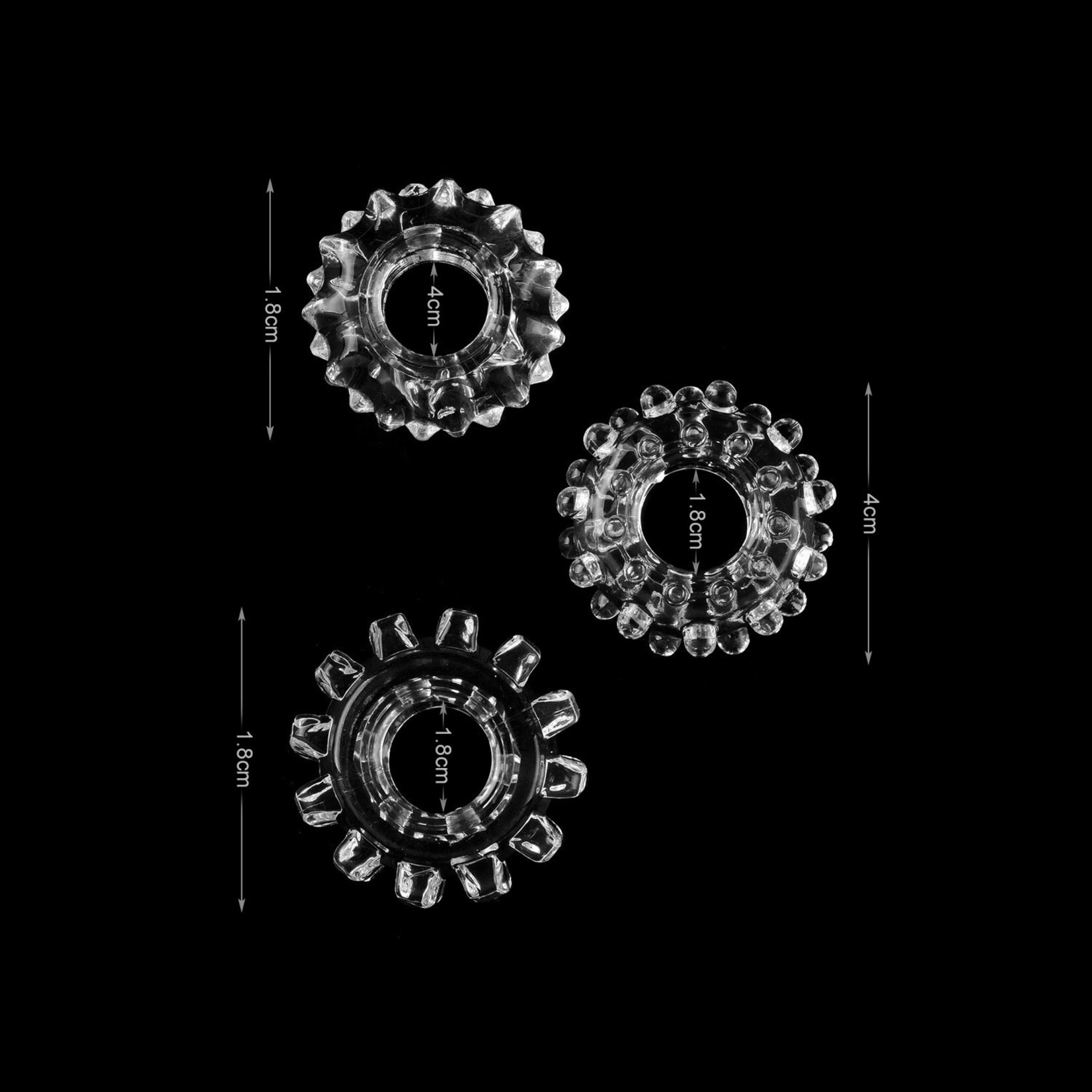 SUPER-STRETCHY TYRE COCK RING SET CLEAR